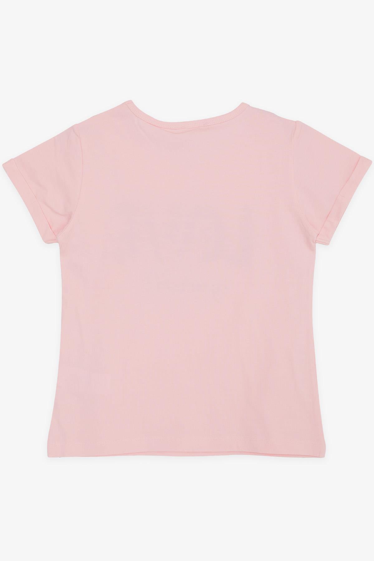 Breeze Kız Çocuk Tişört Kelebek Baskılı Pembe (10-16 Yaş)
