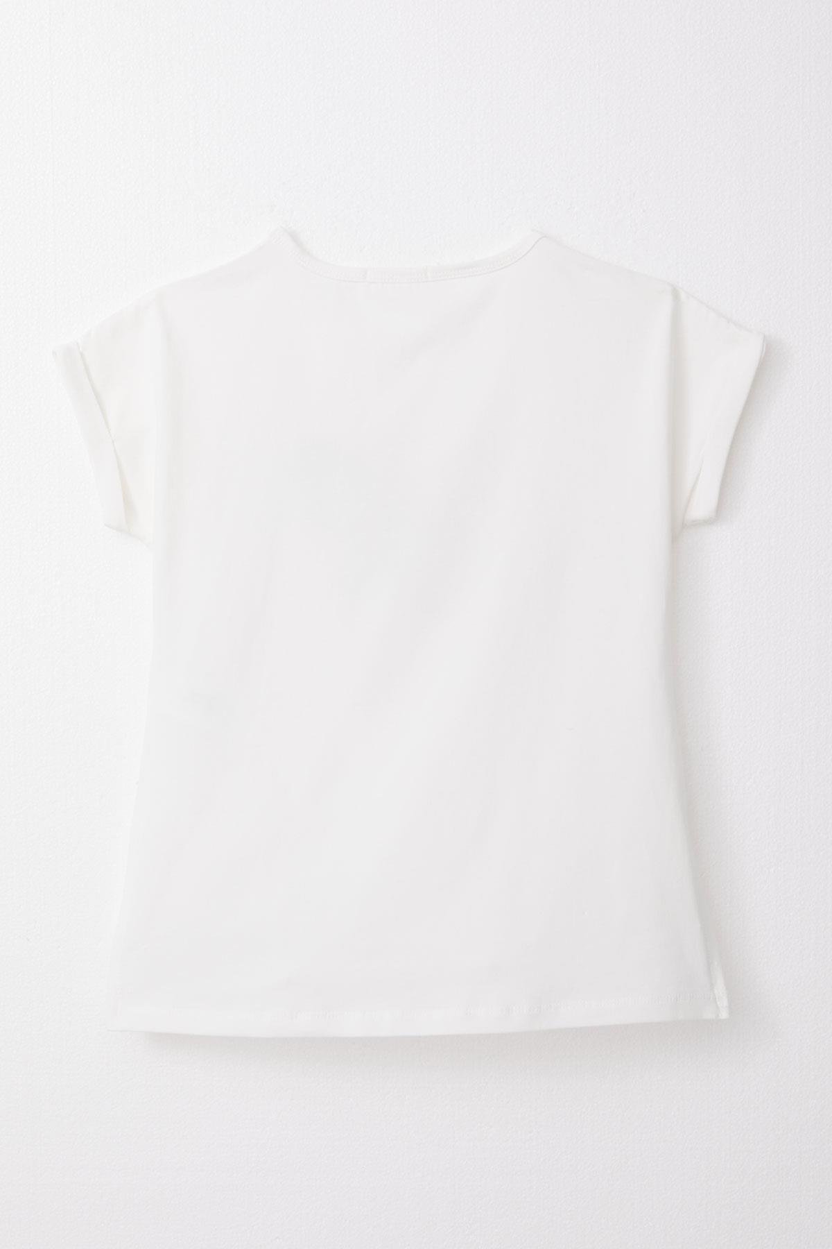 Breeze Kız Çocuk Tişört Kelebek Baskılı Ekru (10-16 Yaş)