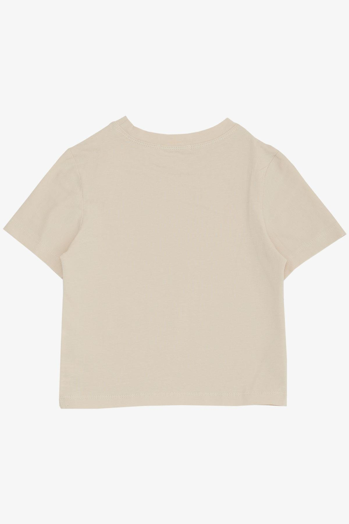 Breeze Kız Çocuk Tişört Kemer Boy Basic Bej (9-14 Yaş)