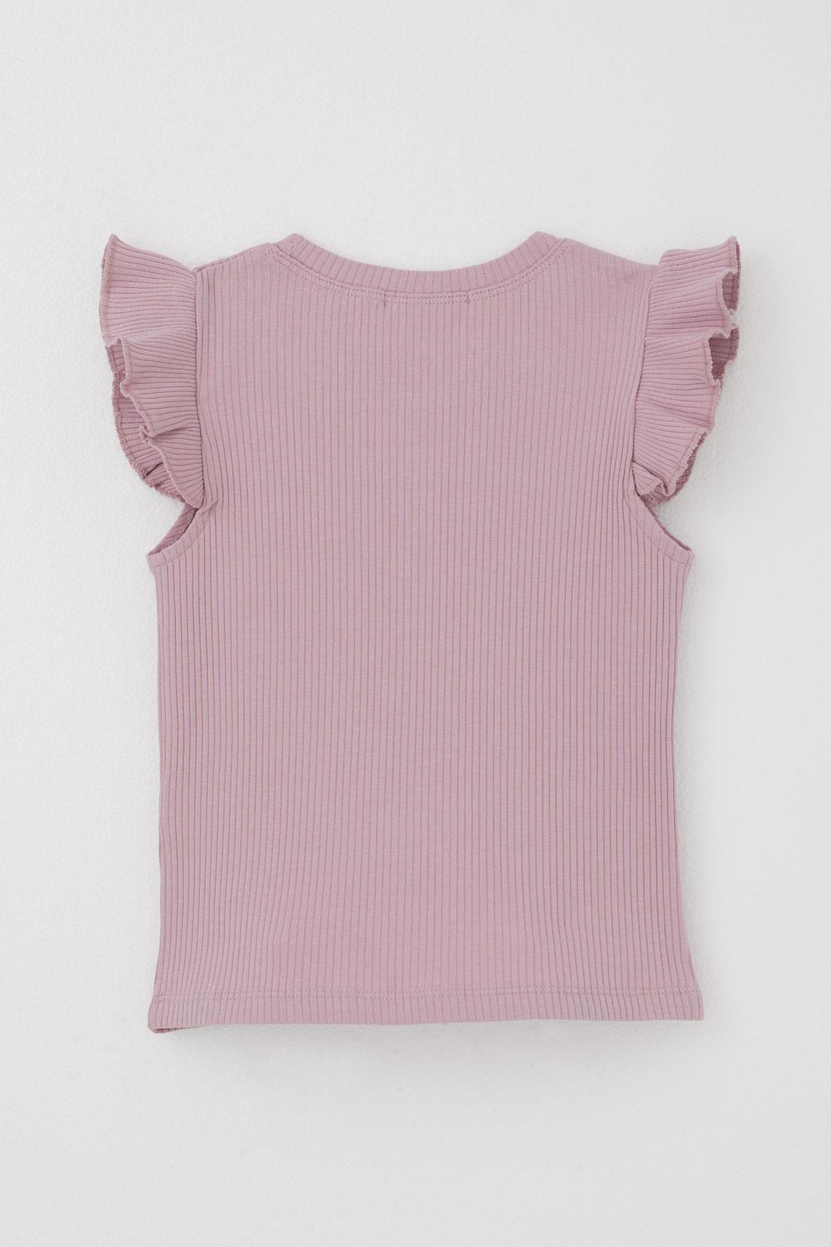 Breeze Kız Çocuk Tişört Kemer Boy Yakası Zincir Aksesuarlı Gülkurusu (9-14 Yaş)