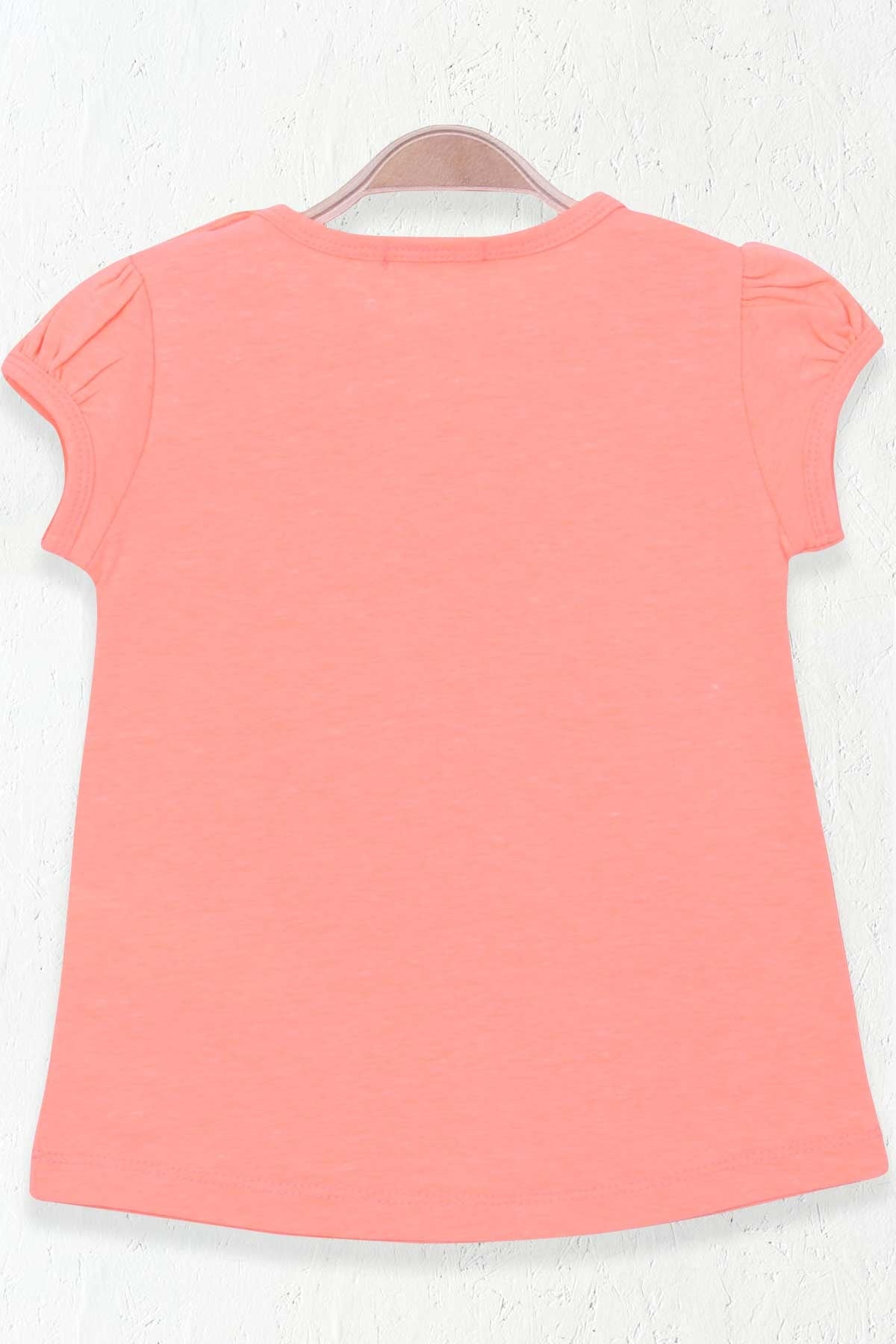 Breeze Kız Çocuk Tişört Kız Baskılı Neon Turuncu (1.5-5 Yaş)