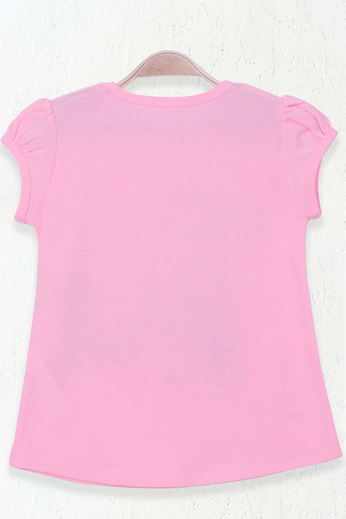 Breeze Kız Çocuk Tişört Kız Baskılı Pudra (1.5-5 Yaş)