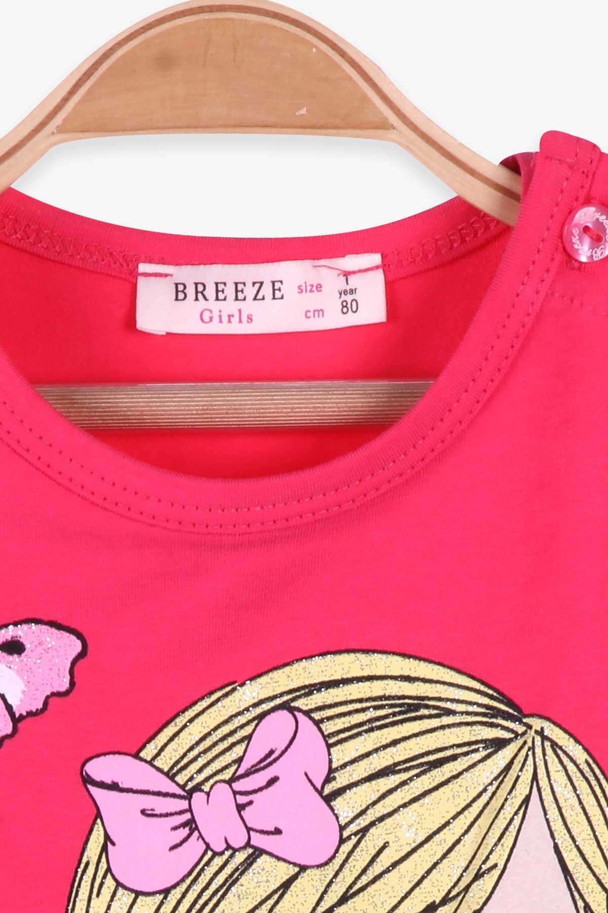 Breeze Kız Çocuk Tişört Kızı Sim Baskılı Mercan (1-4 Yaş)