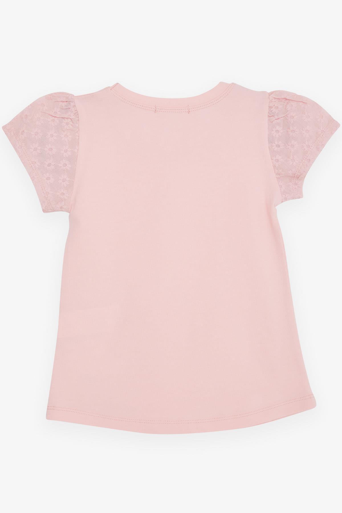 Breeze  Kız Çocuk Tişört Kolları Fistolu Pembe (3-8 Yaş)