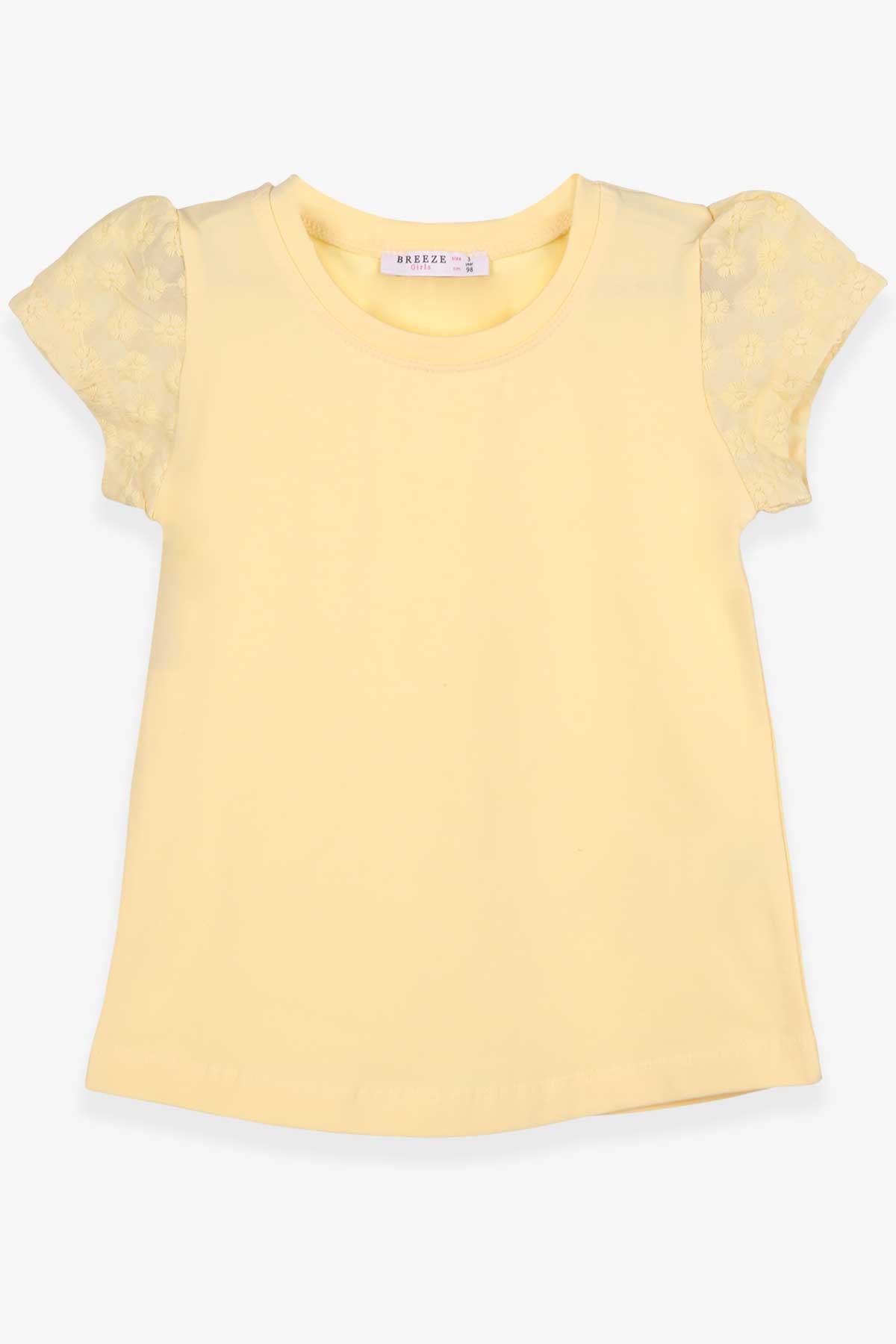 Breeze  Kız Çocuk Tişört Kolları Fistolu Sarı (3-8 Yaş)