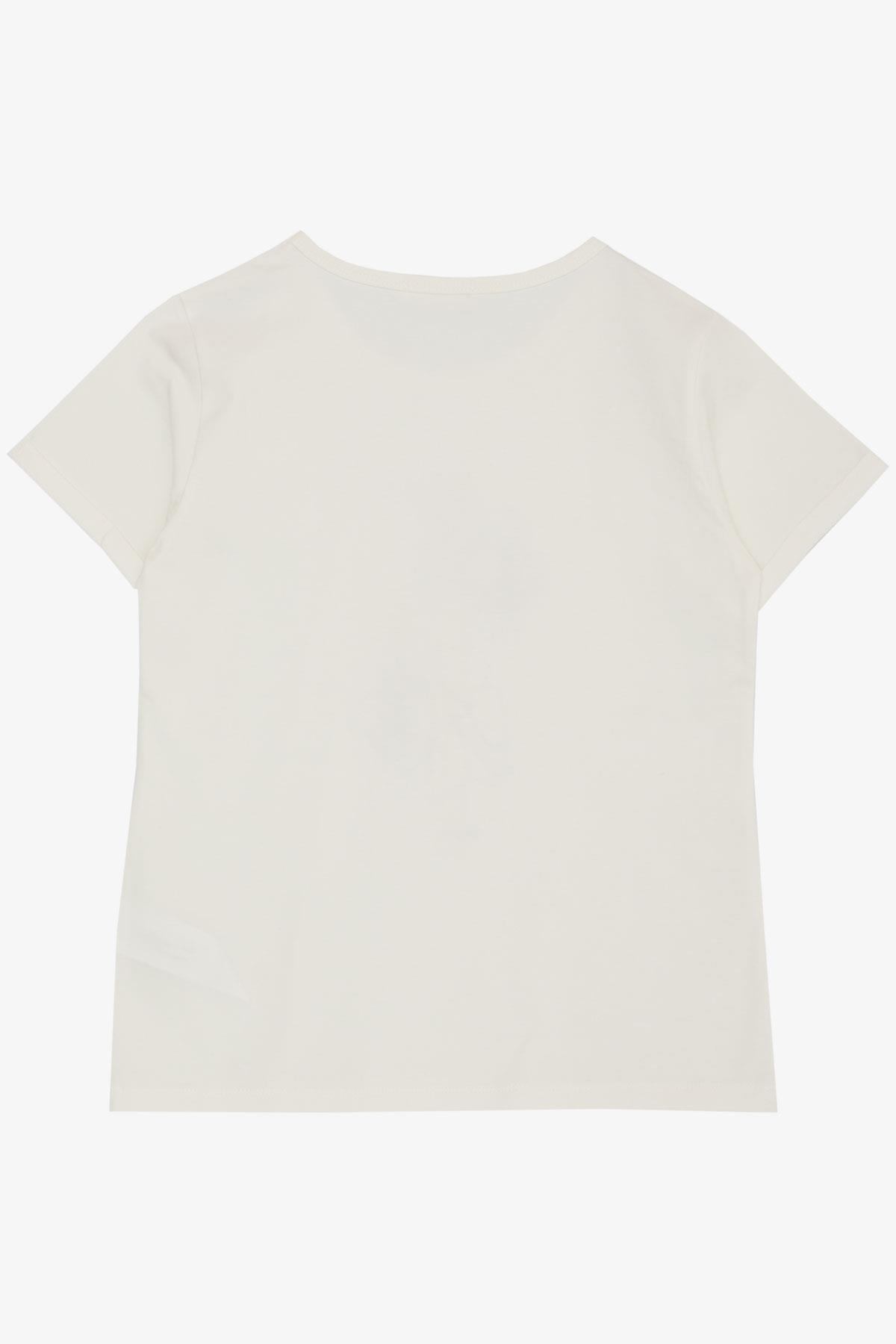 Breeze Kız Çocuk Tişört Moda Temalı Çiçek Baskılı Ekru (10-16 Yaş)