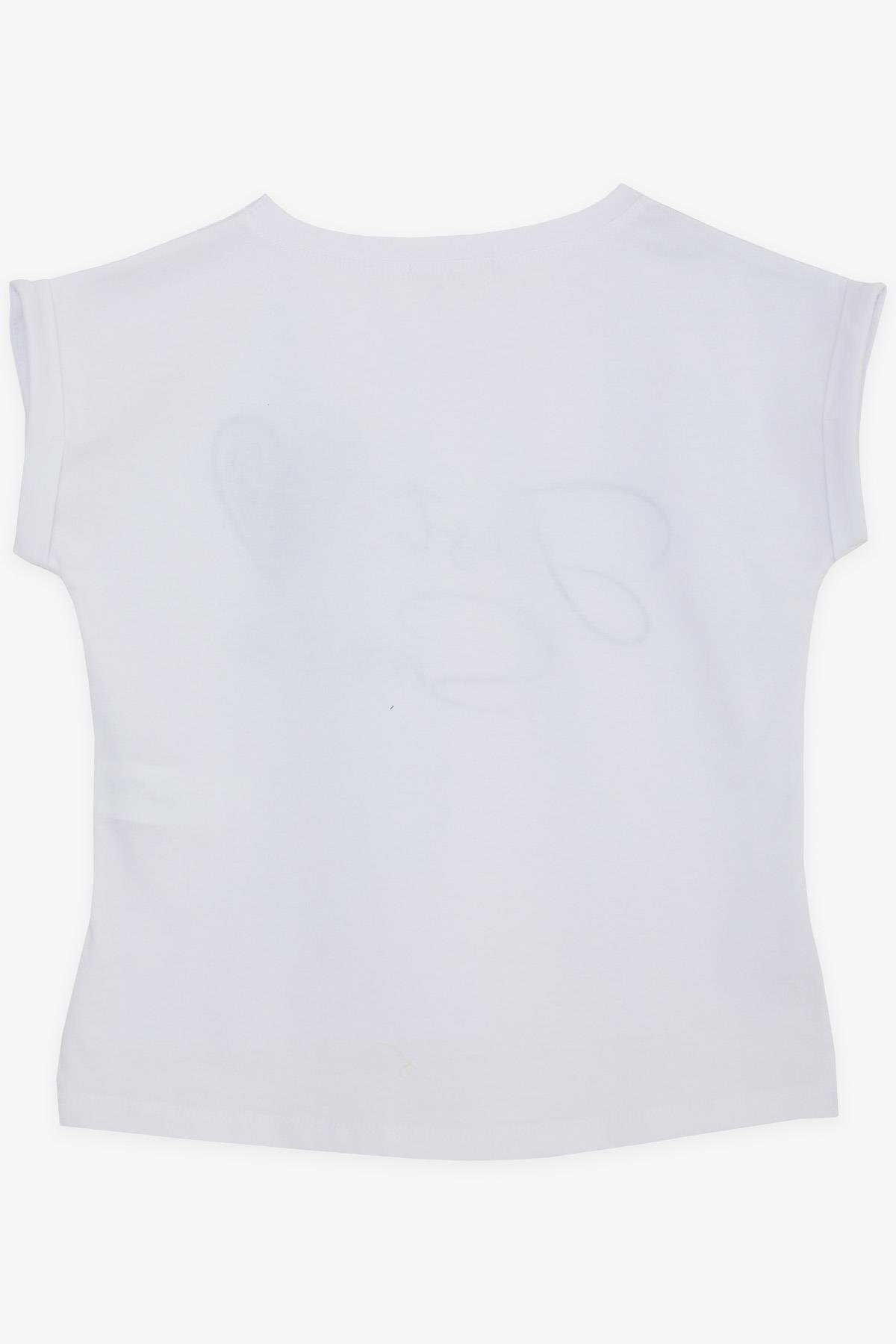 Breeze Kız Çocuk Tişört Pullu Kalp Baskılı Beyaz (10-16 Yaş)