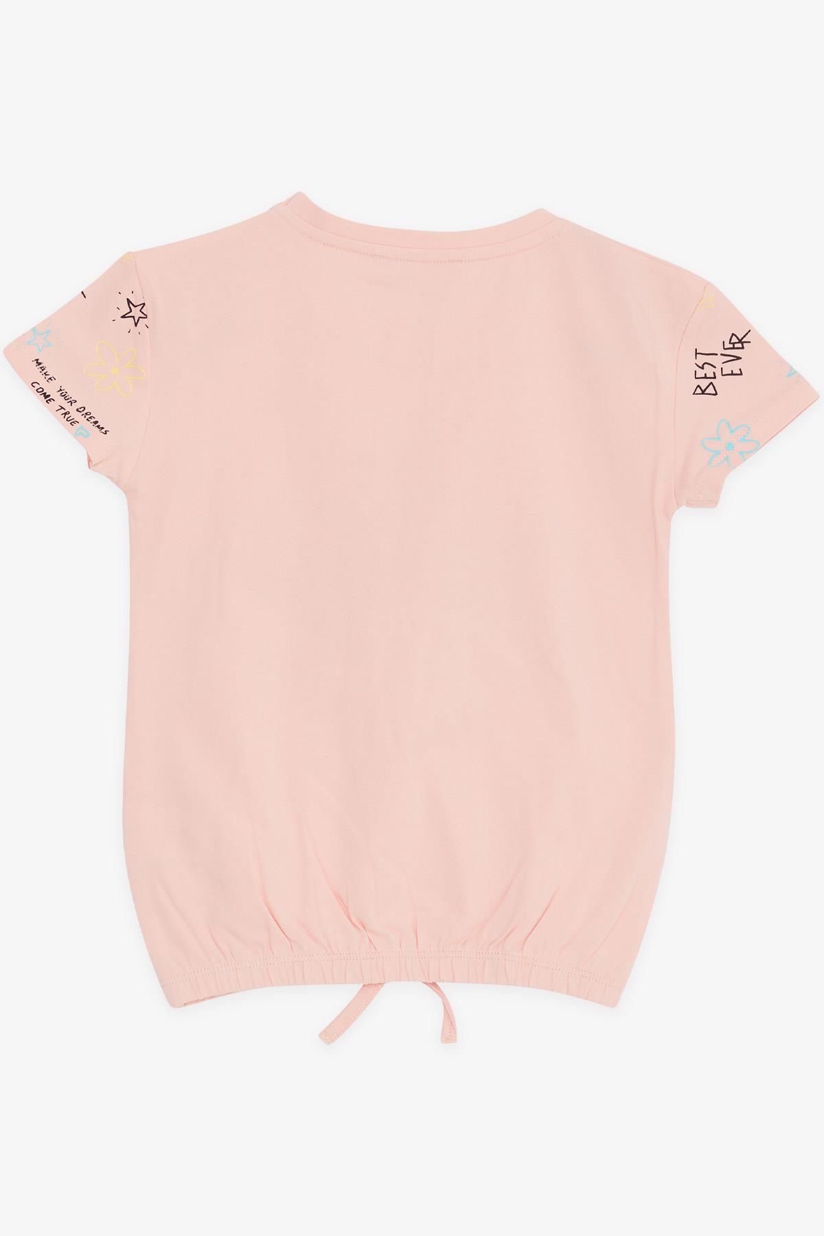 Breeze Kız Çocuk Tişört Renkli Yazı Baskılı Rüya Temalı Somon (5 Yaş)