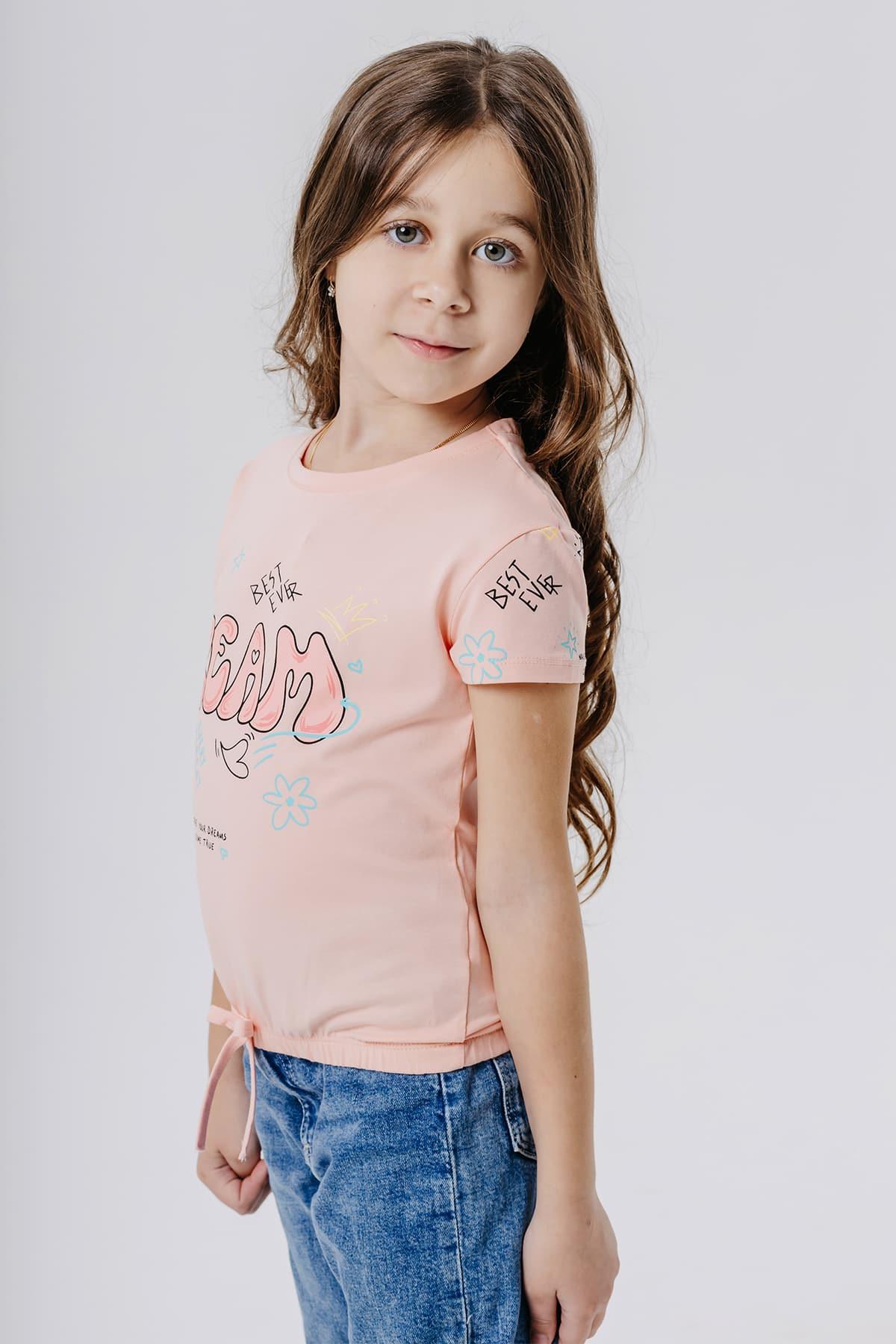 Breeze Kız Çocuk Tişört Renkli Yazı Baskılı Rüya Temalı Somon (5 Yaş)