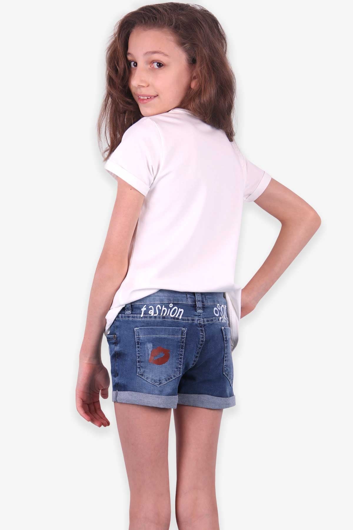 Breeze Kız Çocuk Tişört Şapkalı Kız Baskılı Pullu Beyaz (10-14 Yaş)