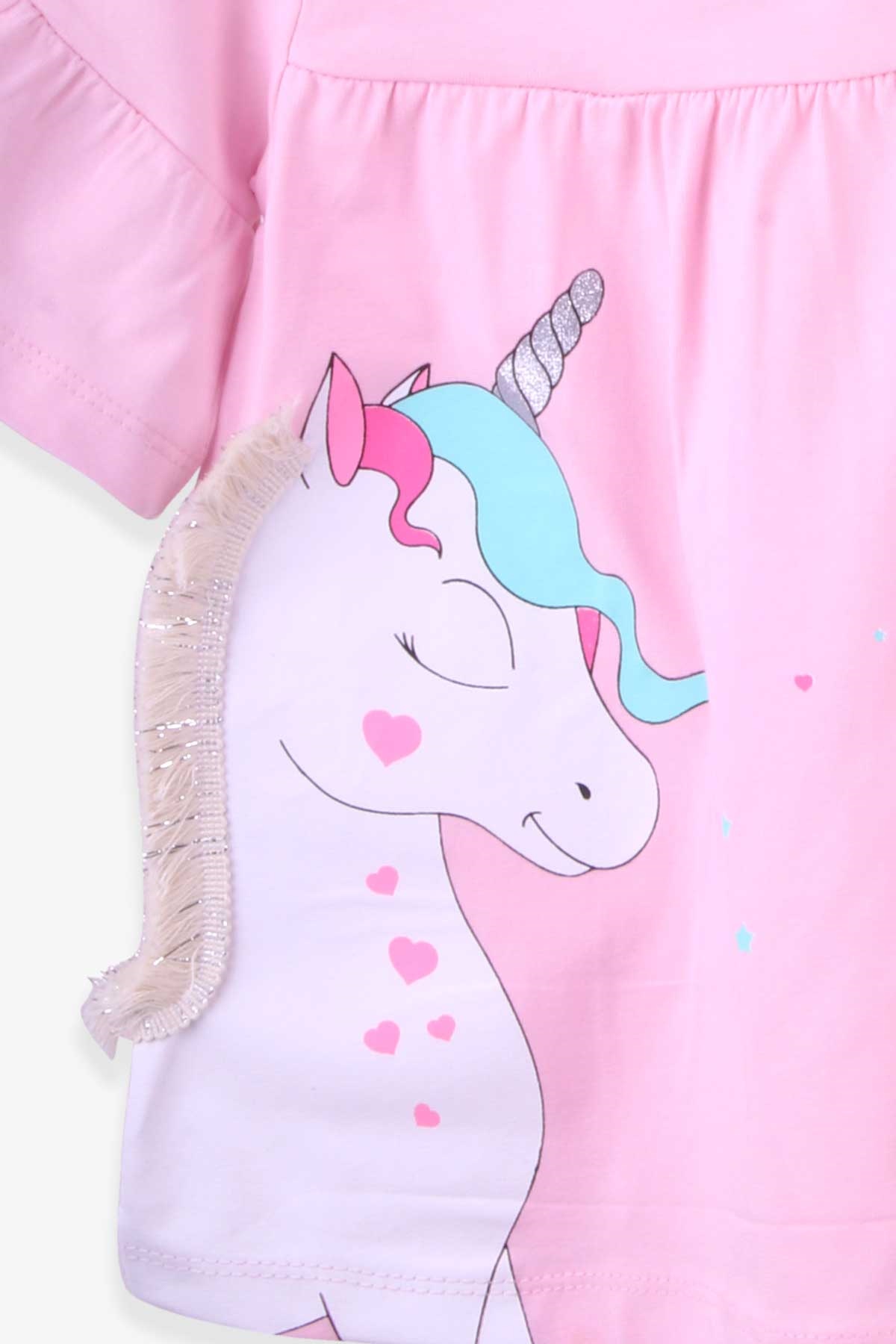 Breeze Kız Çocuk Tişört Unicorn Baskılı Pudra (1.5-5 Yaş)