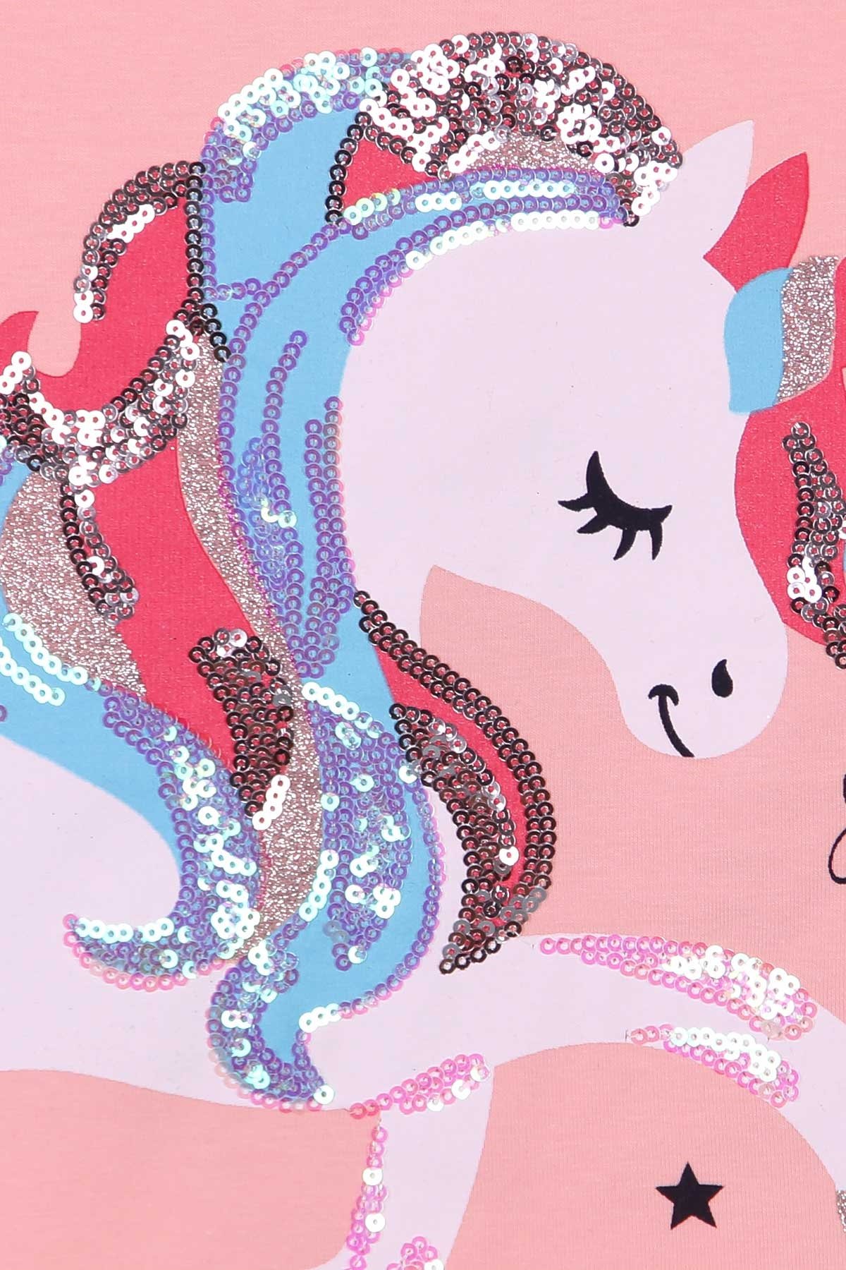 Breeze Kız Çocuk Tişört Unicorn Somon (3-4 Yaş)