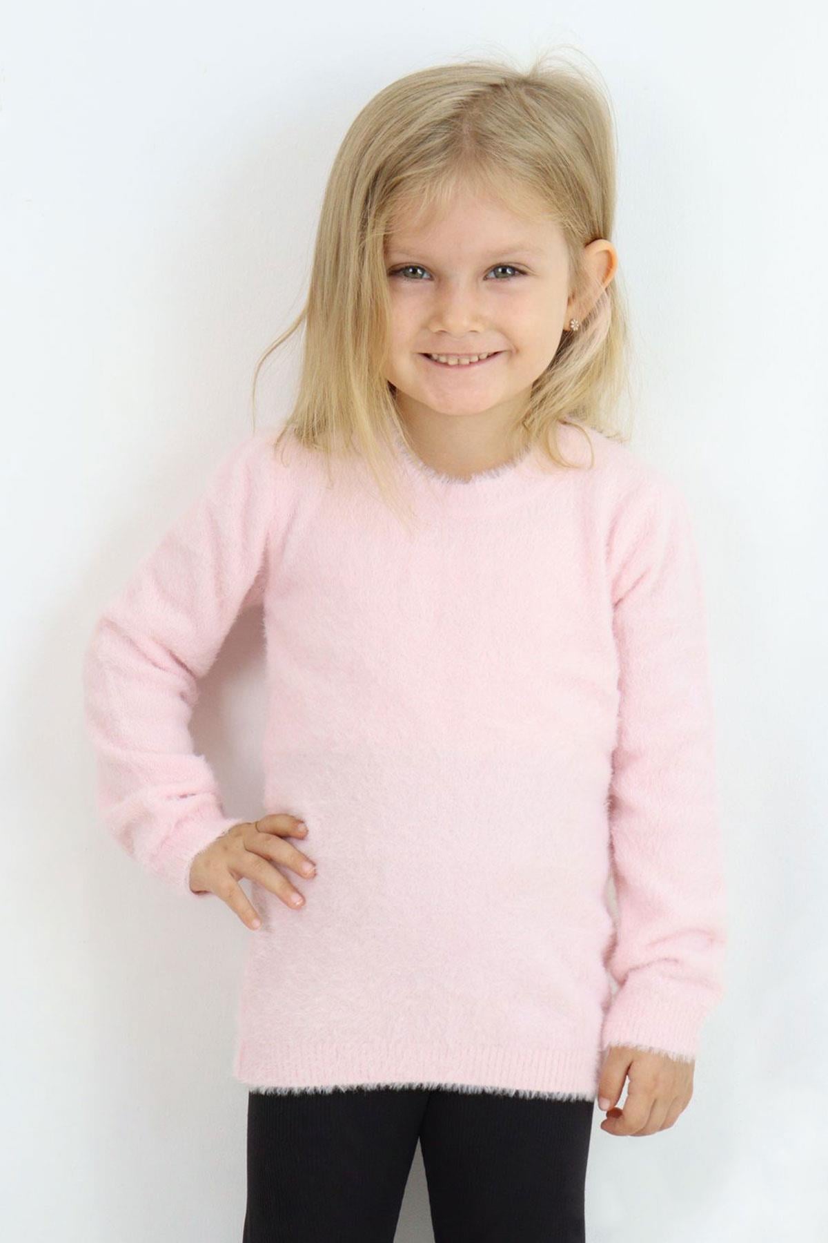 Breeze Kız Çocuk Triko Kazak Basic Pembe (5-6 Yaş)