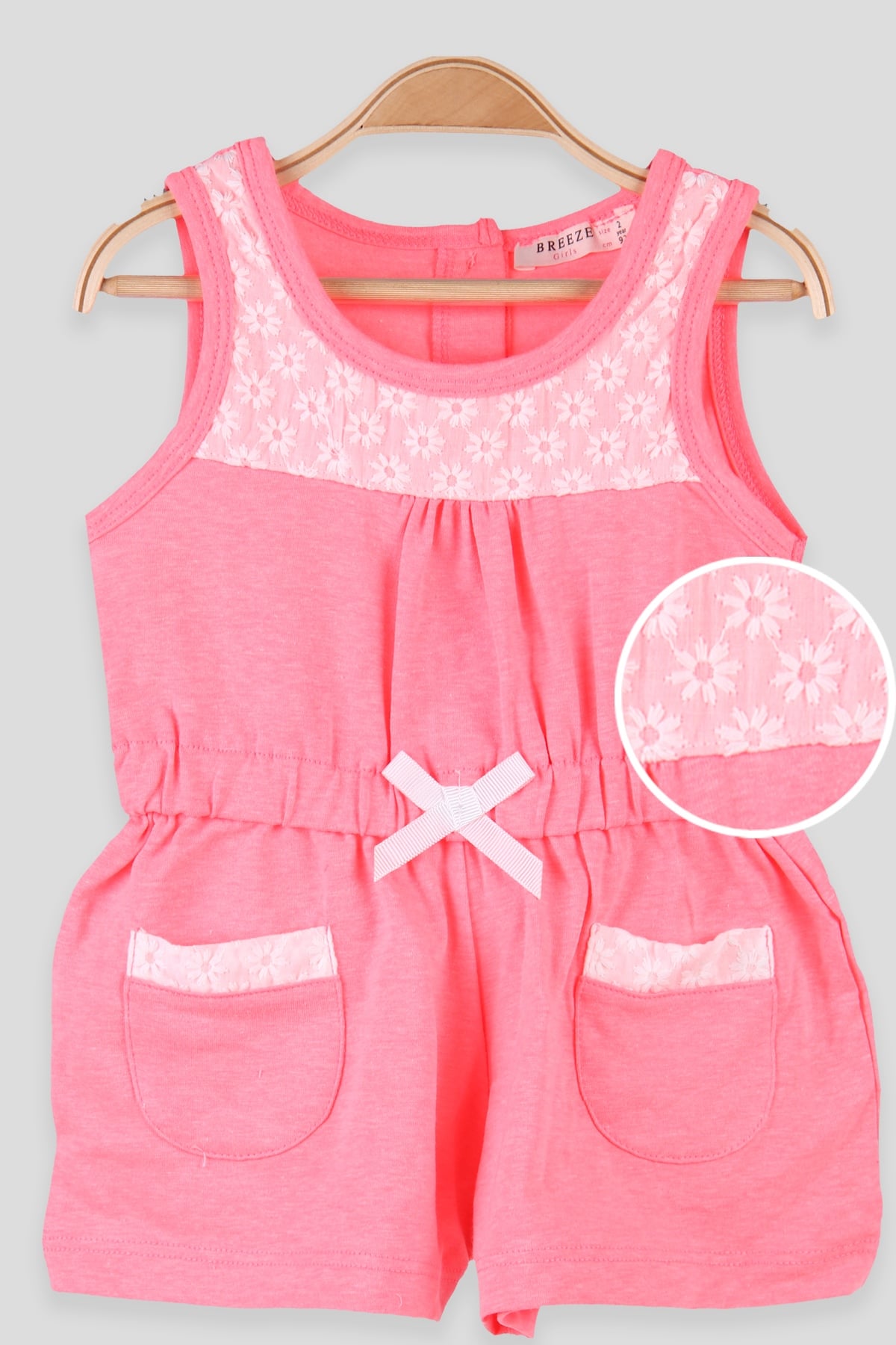 Breeze Kız Çocuk Tulum Cepli Neon (2-6 Yaş)