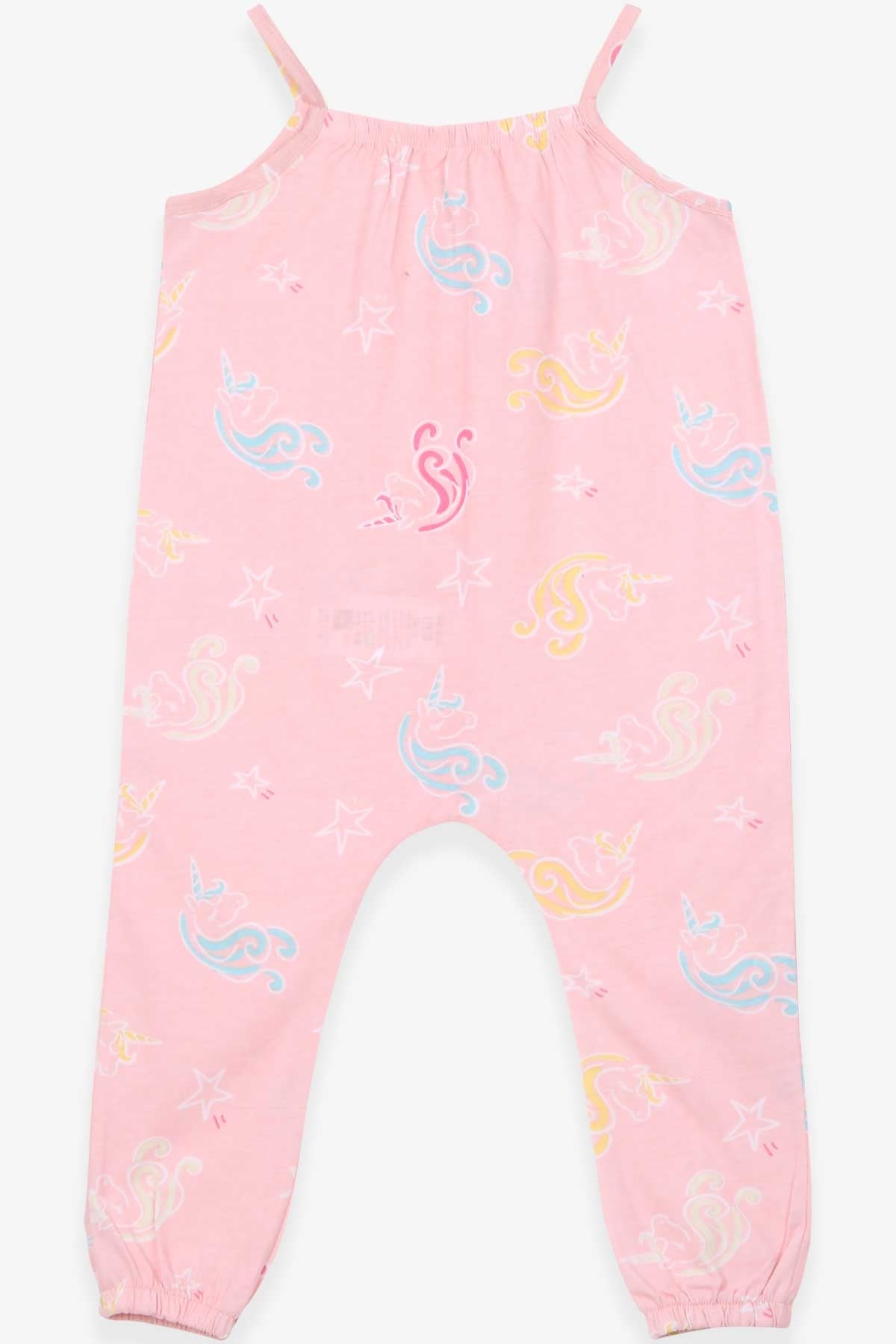 Breeze Kız Çocuk Tulum Unicorn Desenli Pudra (4-9 Yaş)