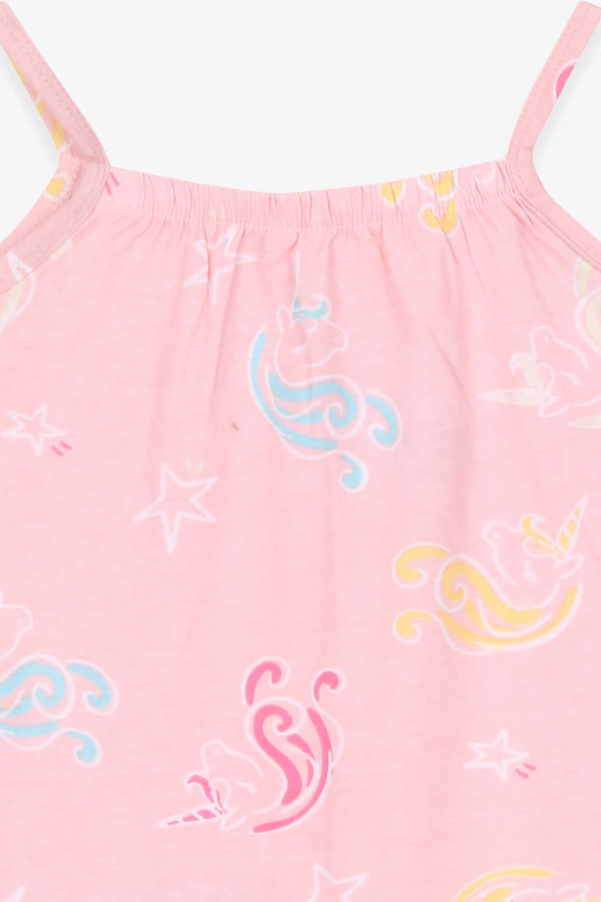 Breeze Kız Çocuk Tulum Unicorn Desenli Pudra (4-9 Yaş)
