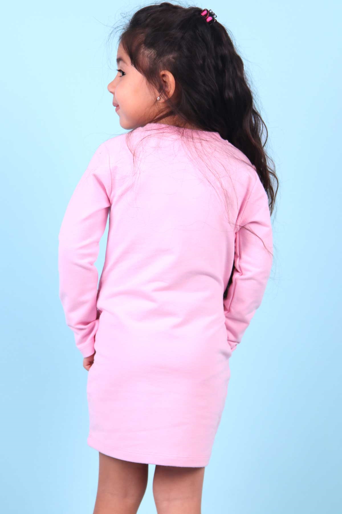Breeze Kız Çocuk Tunik Bebek Baskılı Pudra (3-8 Yaş)