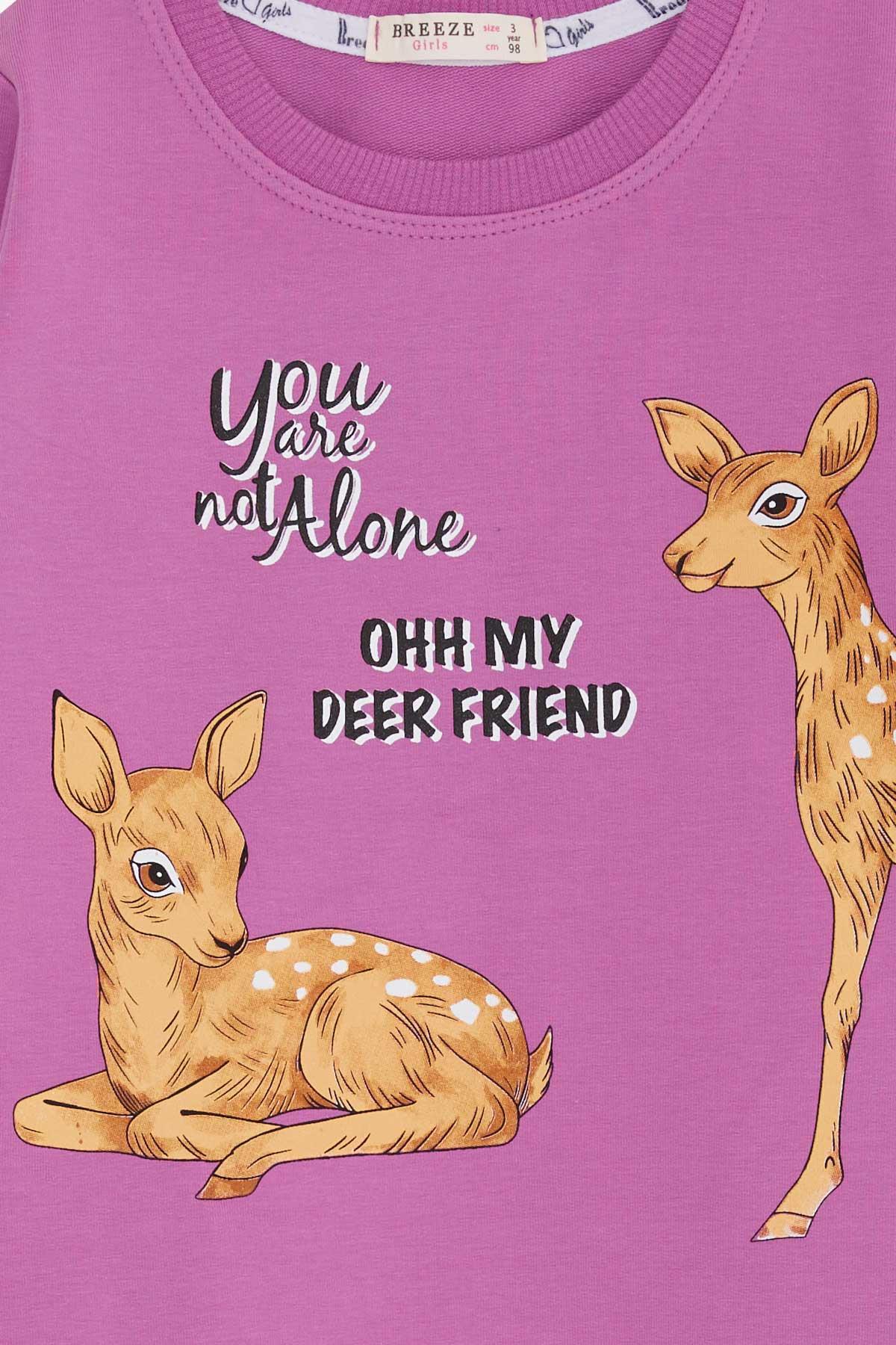 Breeze Kız Çocuk Tunik Ceylan Baskılı Eflatun (1.5-5 Yaş)