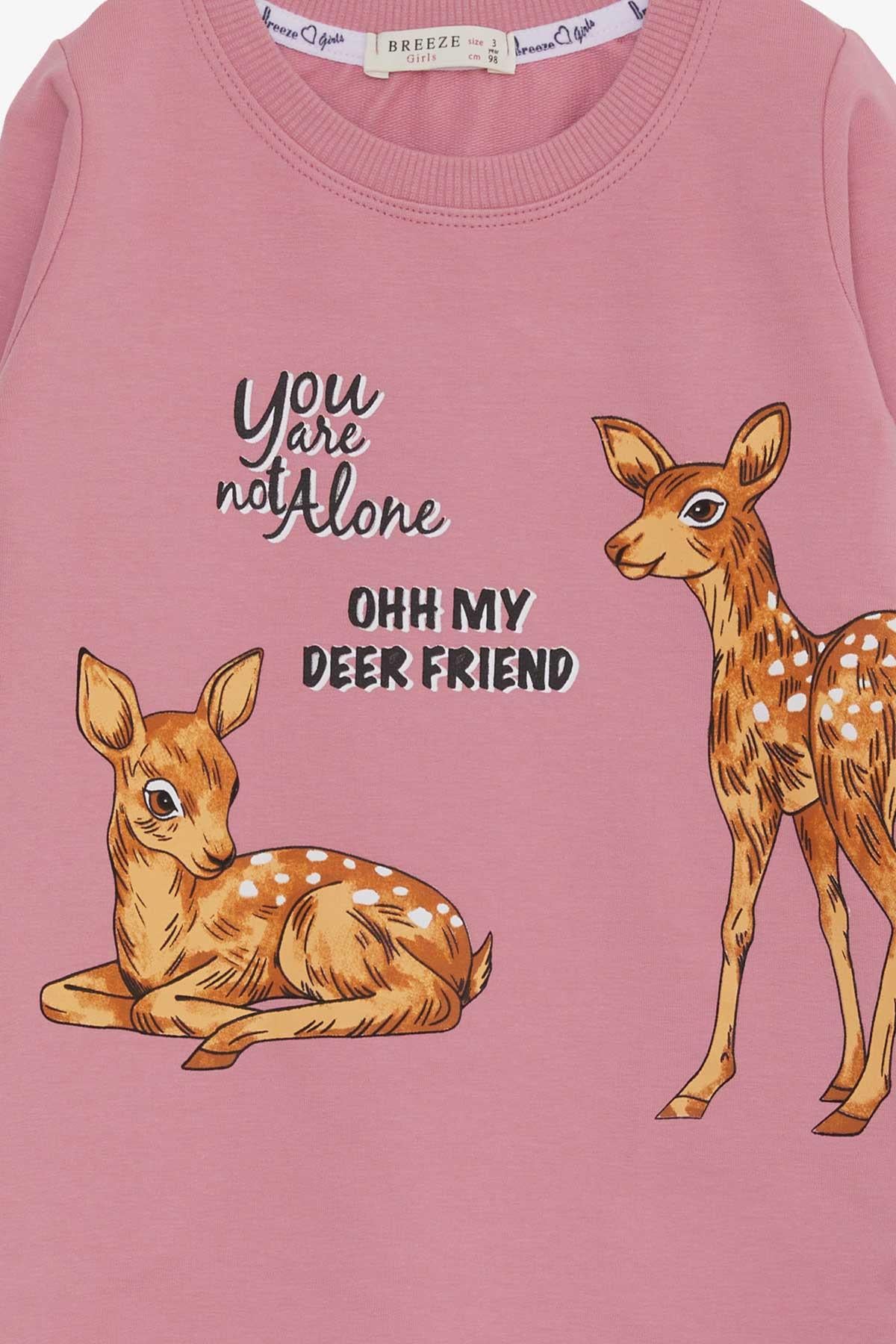 Breeze Kız Çocuk Tunik Ceylan Baskılı Gülkurusu (1.5-5 Yaş)