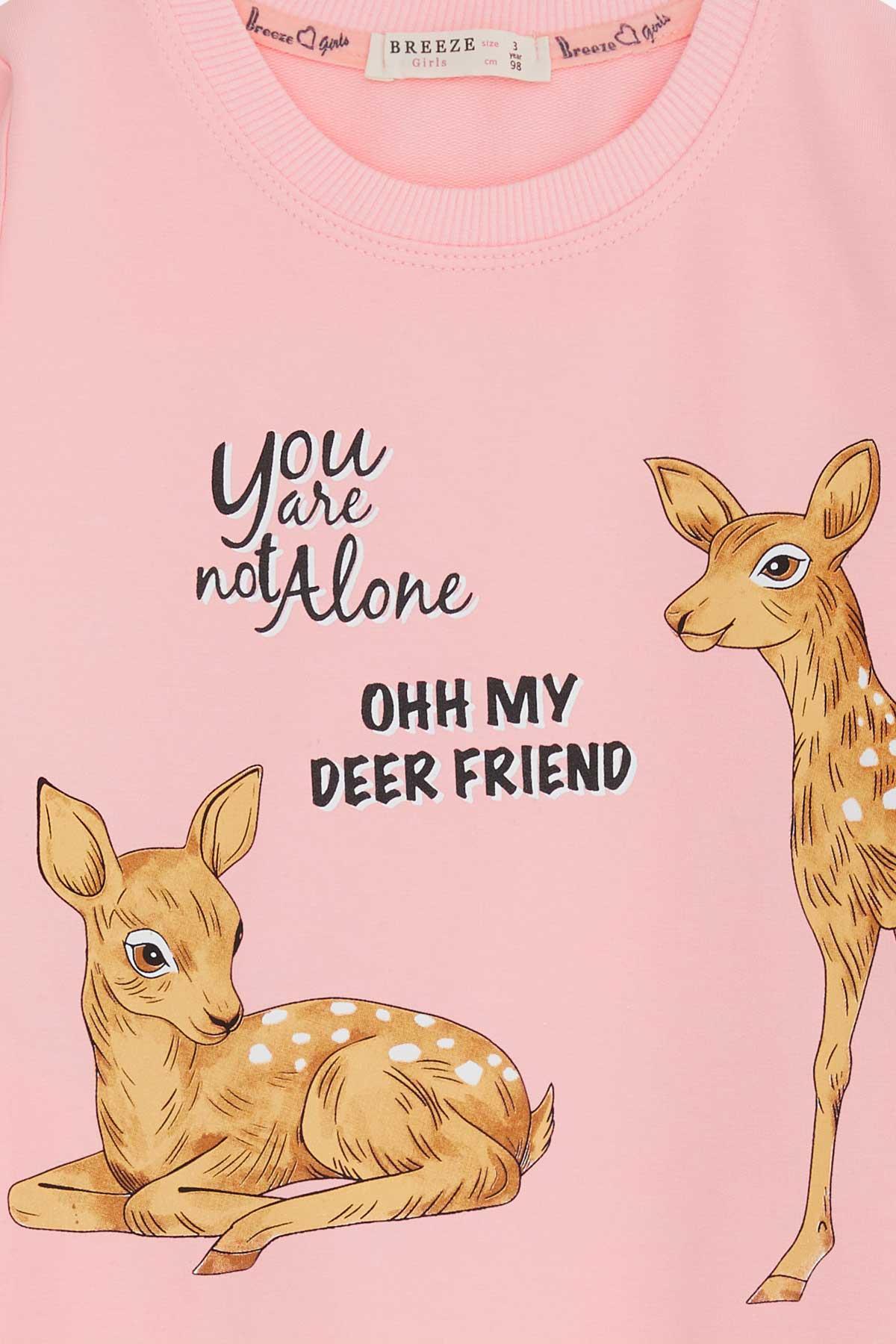 Breeze Kız Çocuk Tunik Ceylan Baskılı Pembe (1.5-5 Yaş)