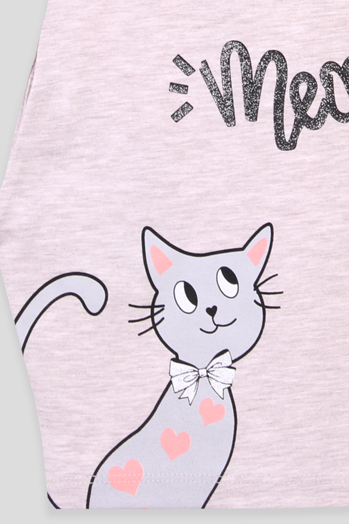 Breeze Kız Çocuk Tunik Elbise Kedi Baskılı Bej (2-6 Yaş)
