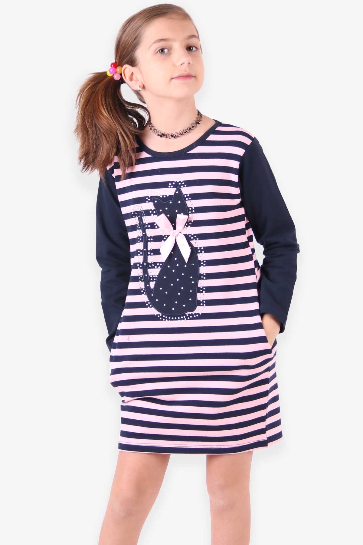 Breeze Kız Çocuk Tunik Kedili Pembe (4-6 Yaş)