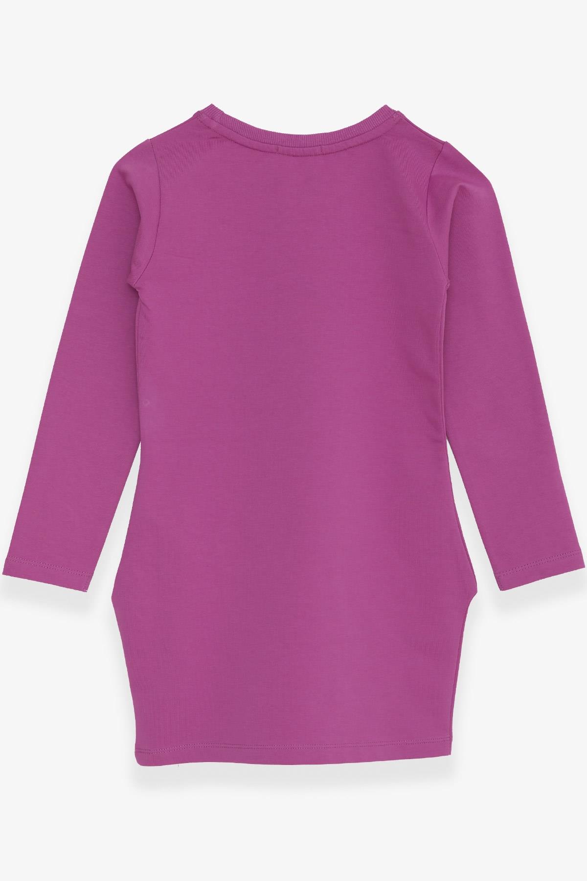 Breeze Kız Çocuk Tunik Pullu Kız Baskılı Eflatun (8-12 Yaş)