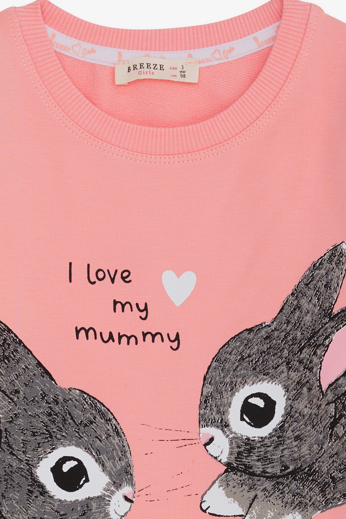 Breeze Kız Çocuk Tunik Tavşan Desenli Pembe (1.5-4 Yaş)