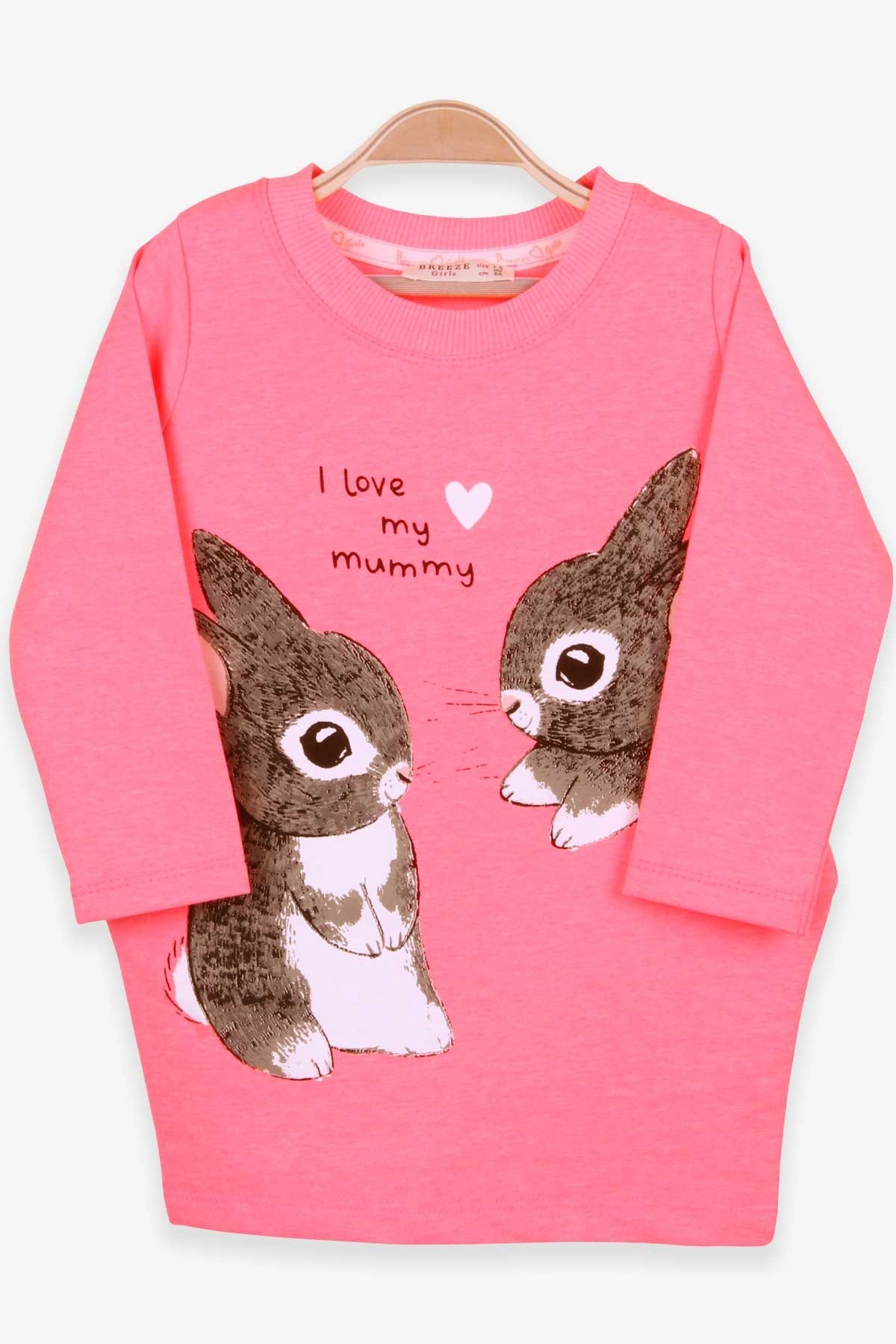 Breeze Kız Çocuk Tunik Tavşan Desenli Neon Pembe (1.5-5 Yaş)