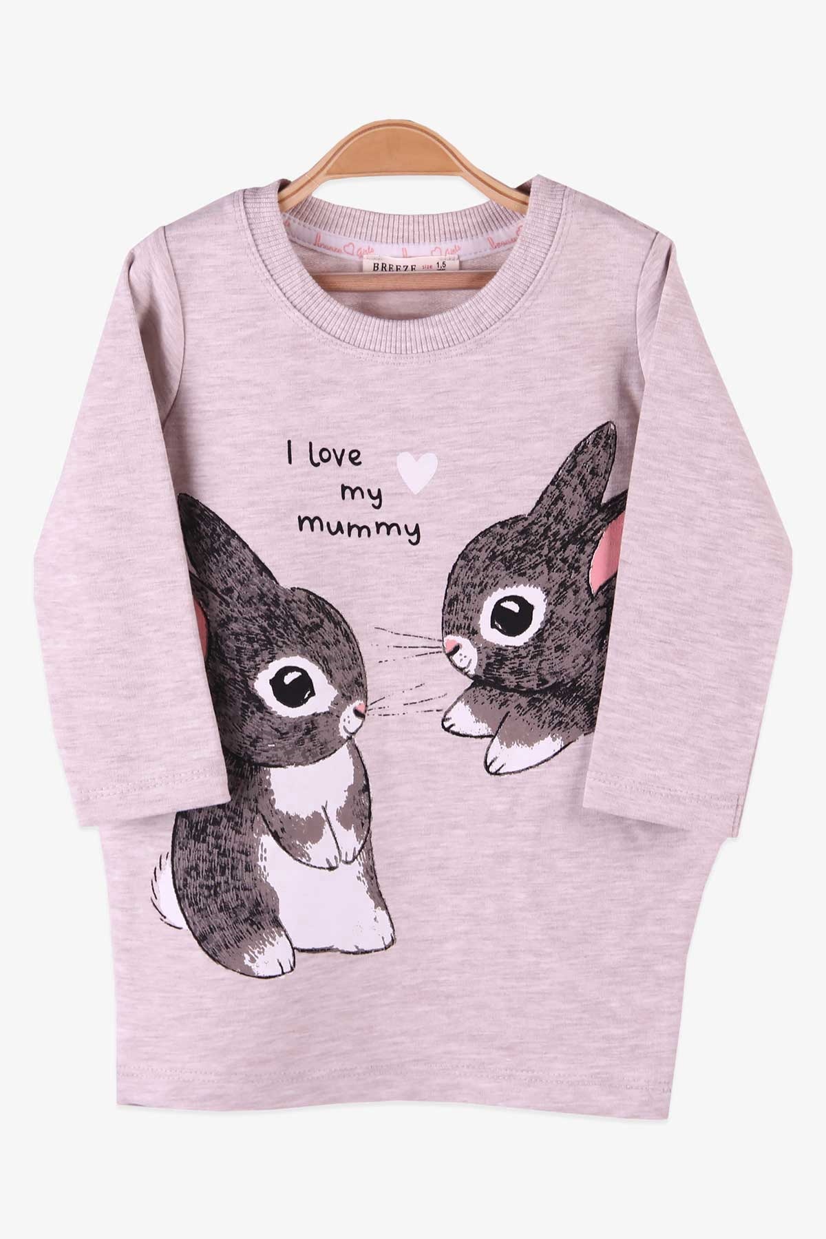 Breeze Kız Çocuk Tunik Tavşan Desenli Bej (1.5-5 Yaş)