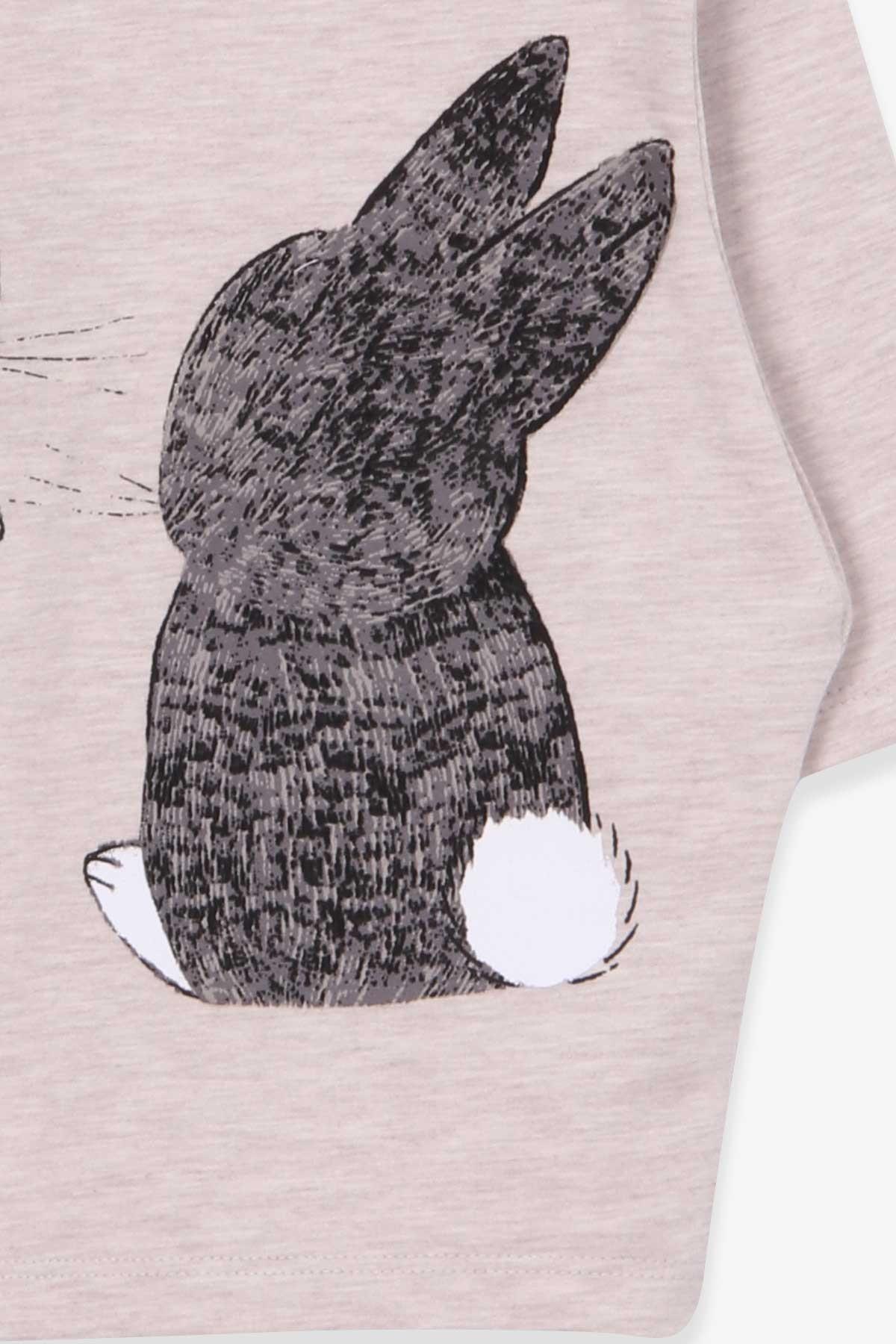 Breeze Kız Çocuk Tunik Tavşan Desenli Bej Melanj (1.5-5 Yaş)