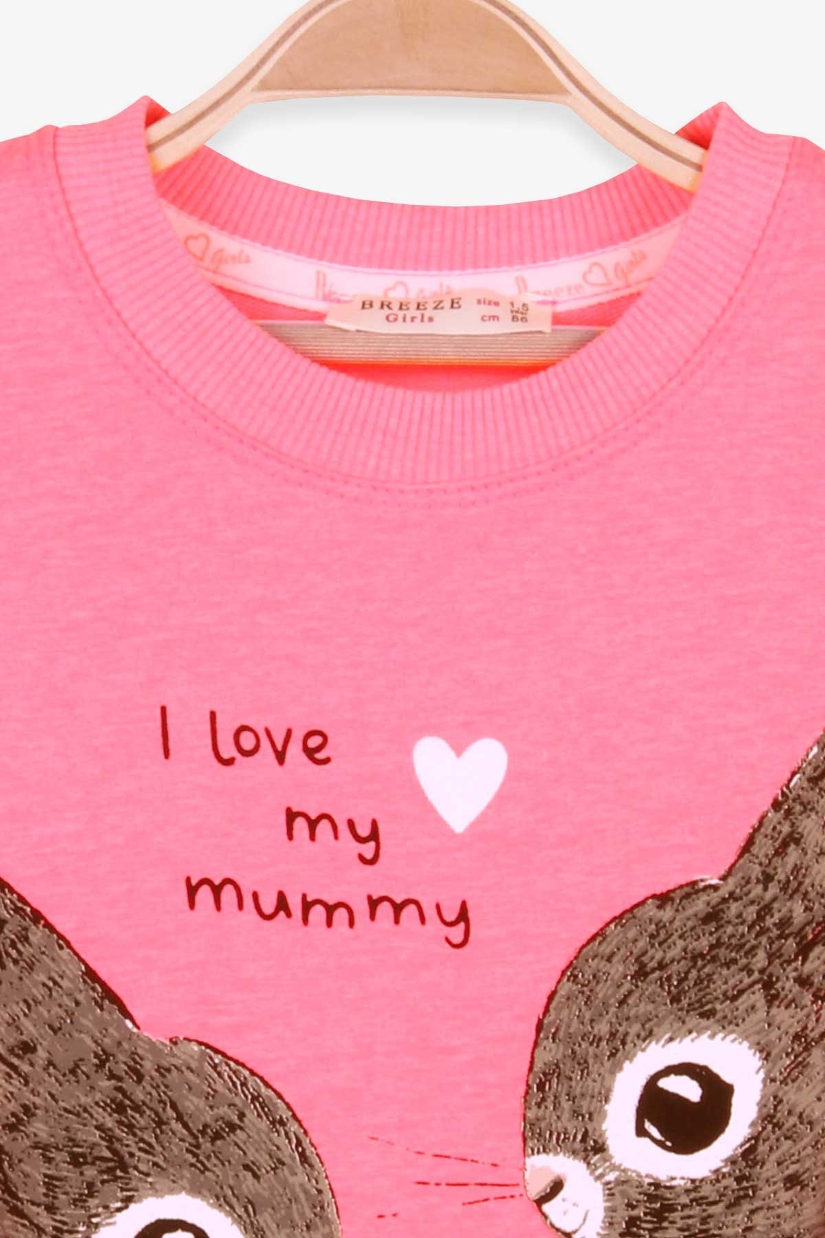Breeze Kız Çocuk Tunik Tavşan Desenli Neon Pembe (1.5-5 Yaş)