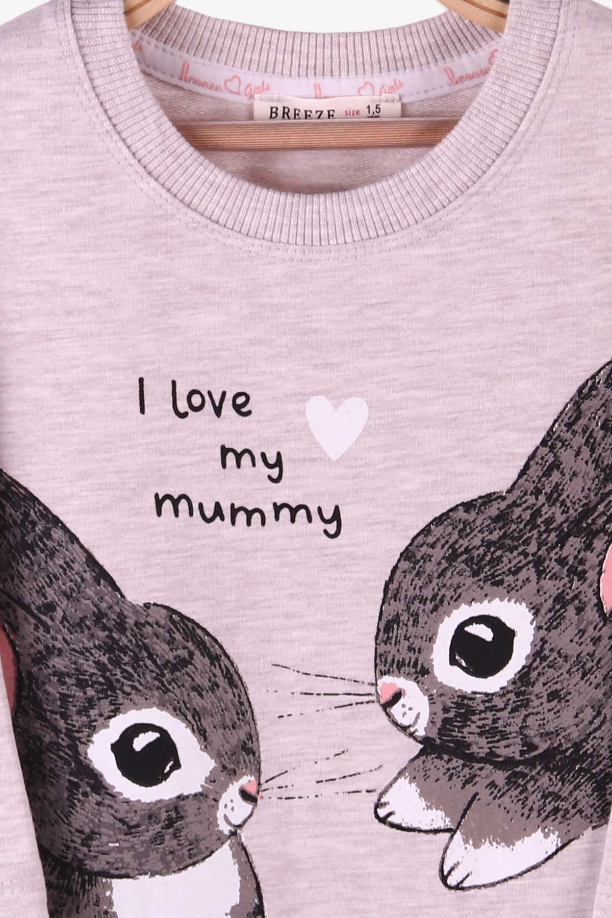 Breeze Kız Çocuk Tunik Tavşan Desenli Bej (1.5-5 Yaş)