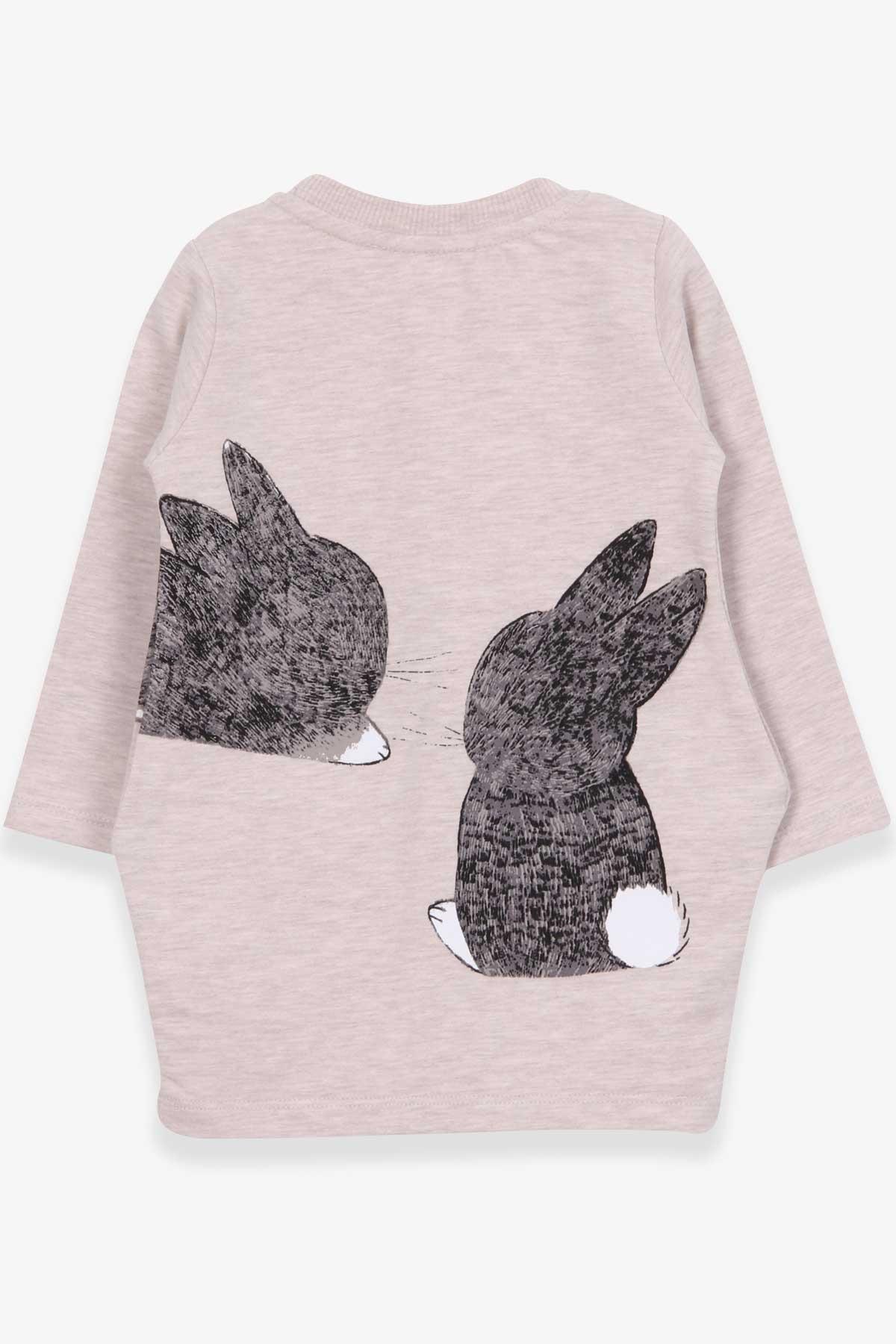 Breeze Kız Çocuk Tunik Tavşan Desenli Bej Melanj (1.5-5 Yaş)