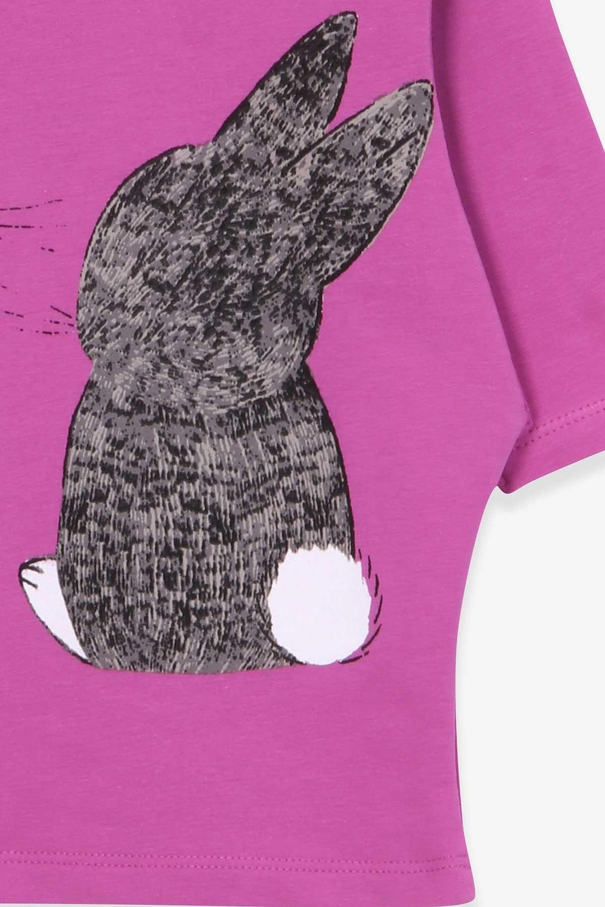 Breeze Kız Çocuk Tunik Tavşan Desenli Eflatun (1.5-5 Yaş)