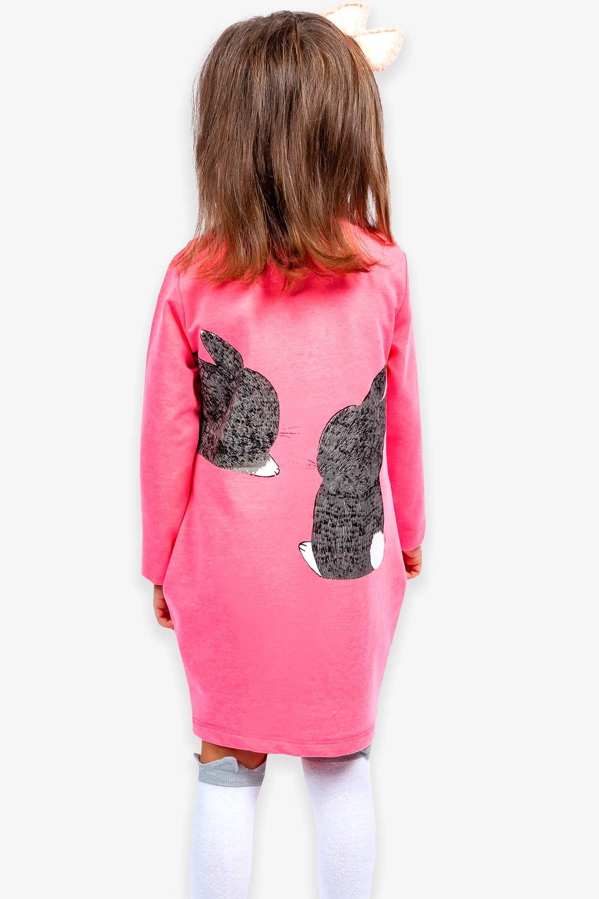Breeze Kız Çocuk Tunik Tavşan Desenli Neon Pembe (1.5-5 Yaş)