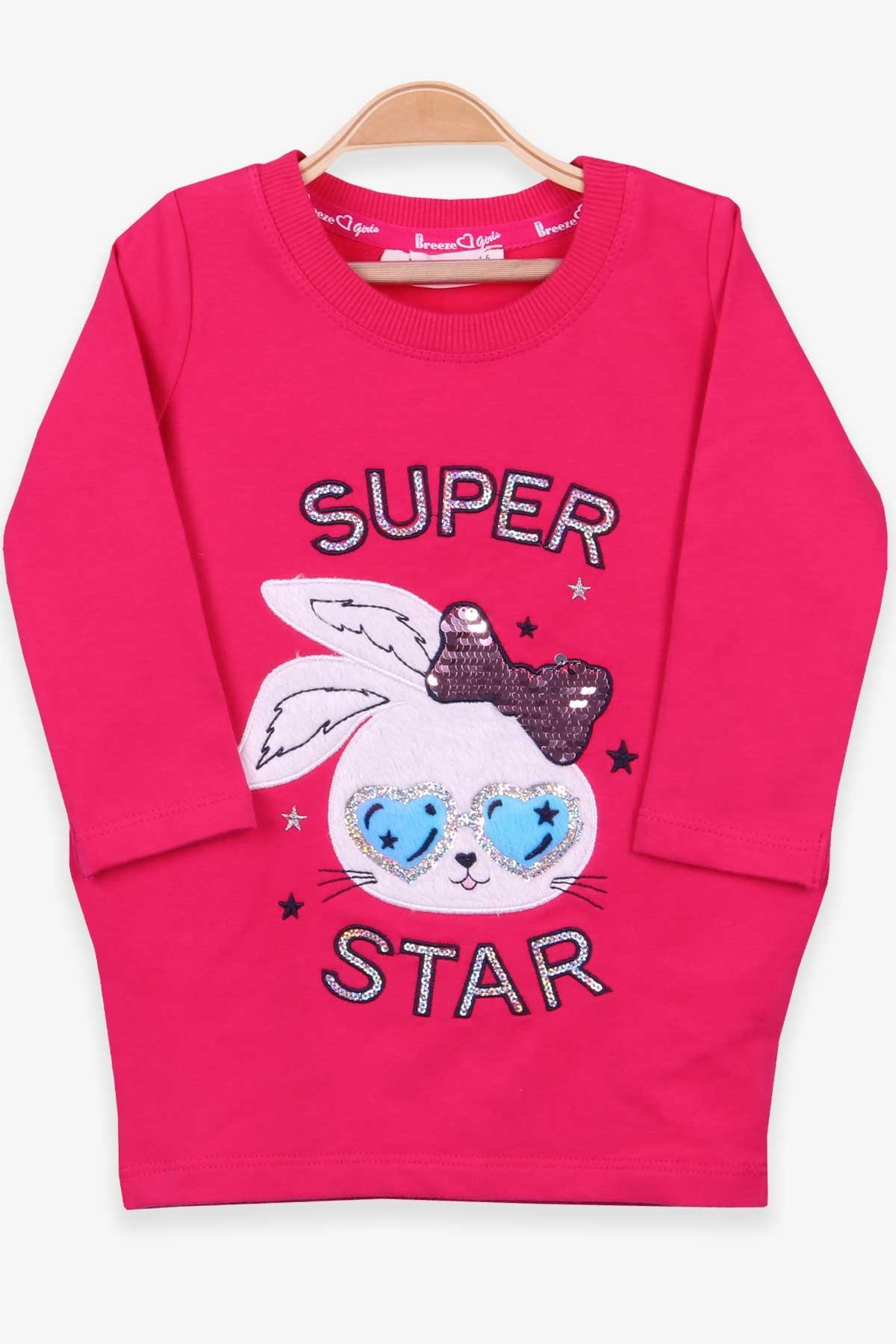 Breeze Kız Çocuk Tunik Tavşan Nakışlı Fuşya (1.5-5 Yaş)
