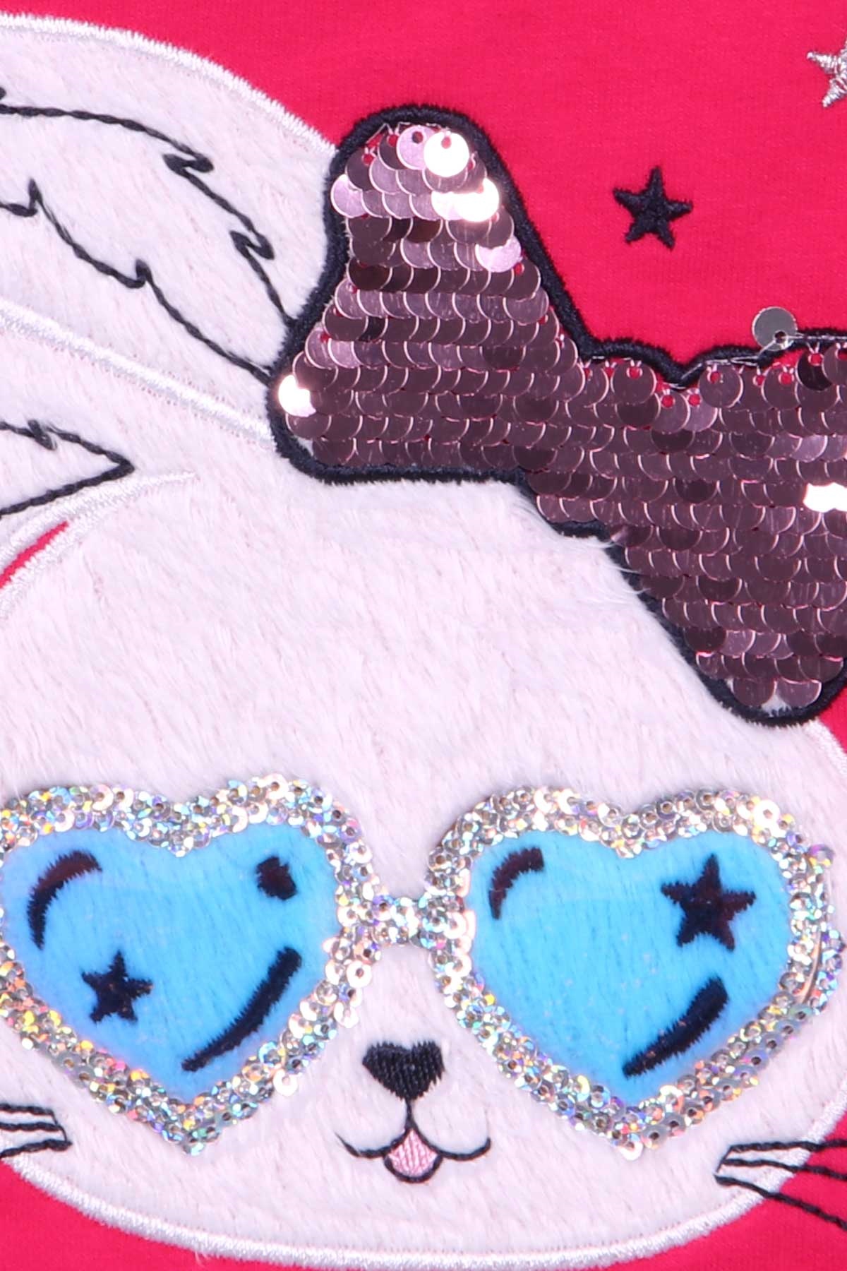 Breeze Kız Çocuk Tunik Tavşan Nakışlı Fuşya (1.5-5 Yaş)