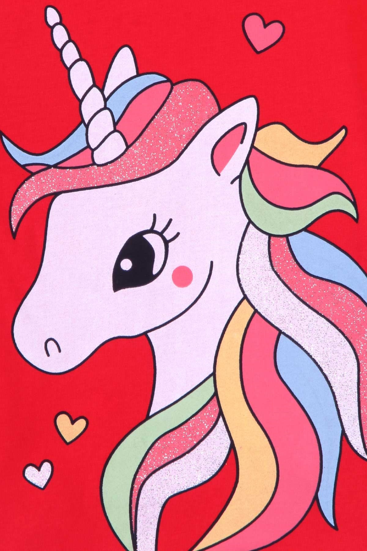 Breeze Kız Çocuk Tunik Unicorn Kırmızı (2-6 Yaş)