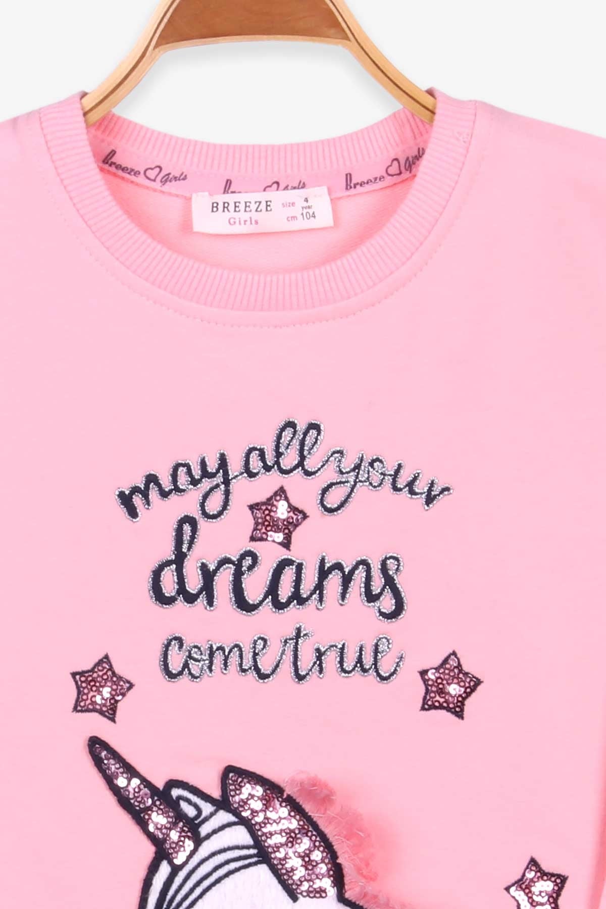 Breeze Kız Çocuk Tunik Unicorn Pudra (4-9 Yaş)