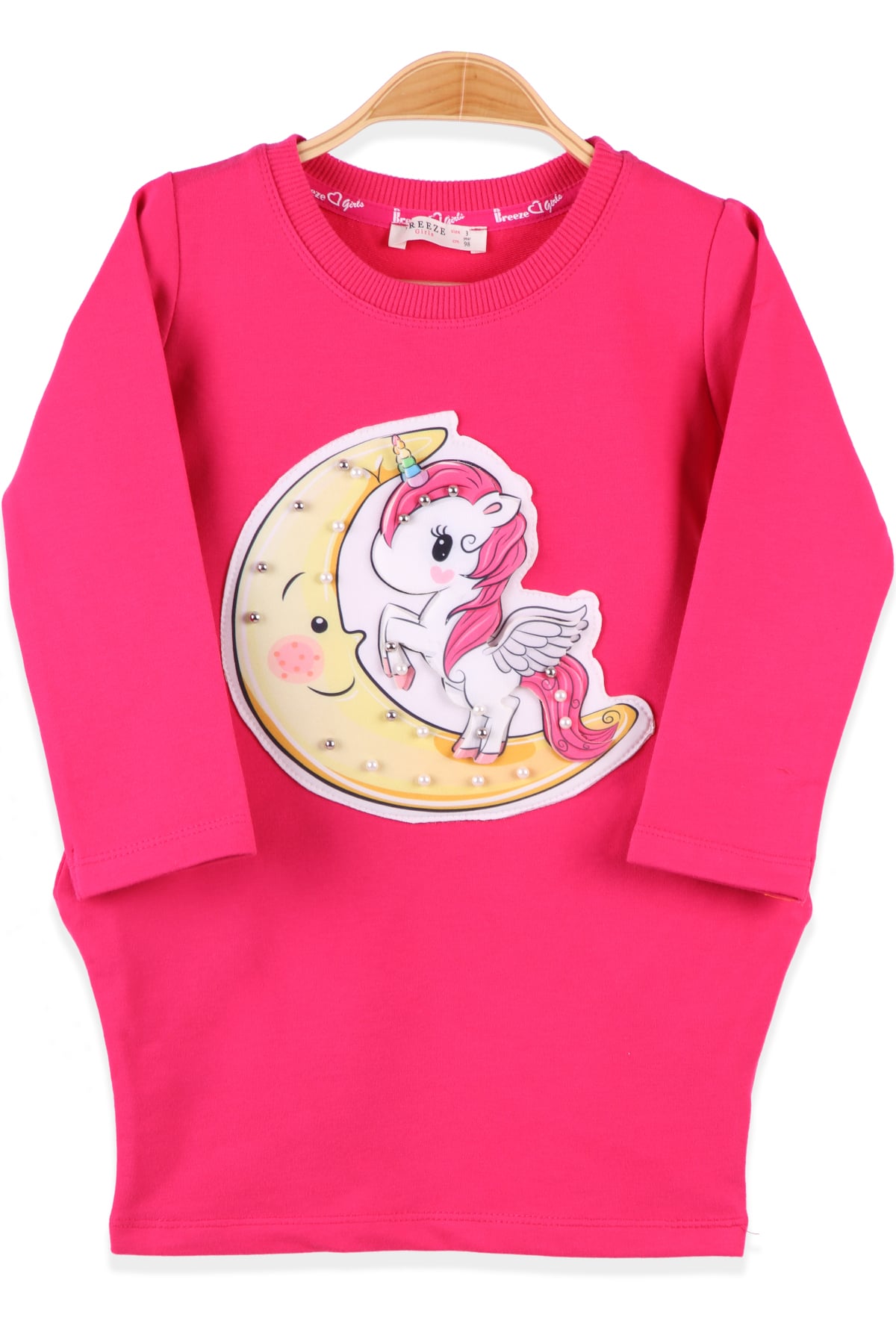 BREEZE Kız Çocuk Tunik Unicornlu Fuşya (3-7 Yaş)