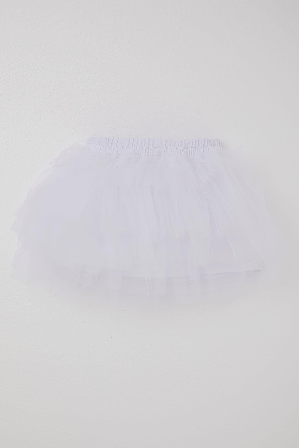 Breeze Kız Çocuk Tütü Etek Fiyonklu Beyaz (4-8 Yaş)