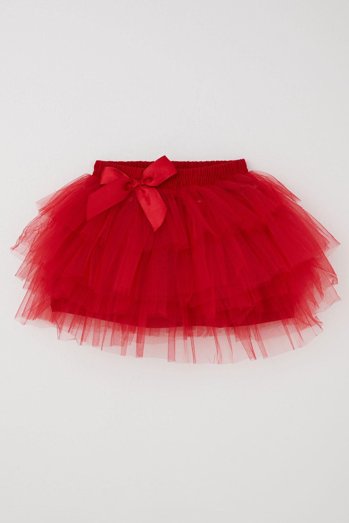 Breeze Kız Çocuk Tütü Etek Fiyonklu Kırmızı (4-8 Yaş)
