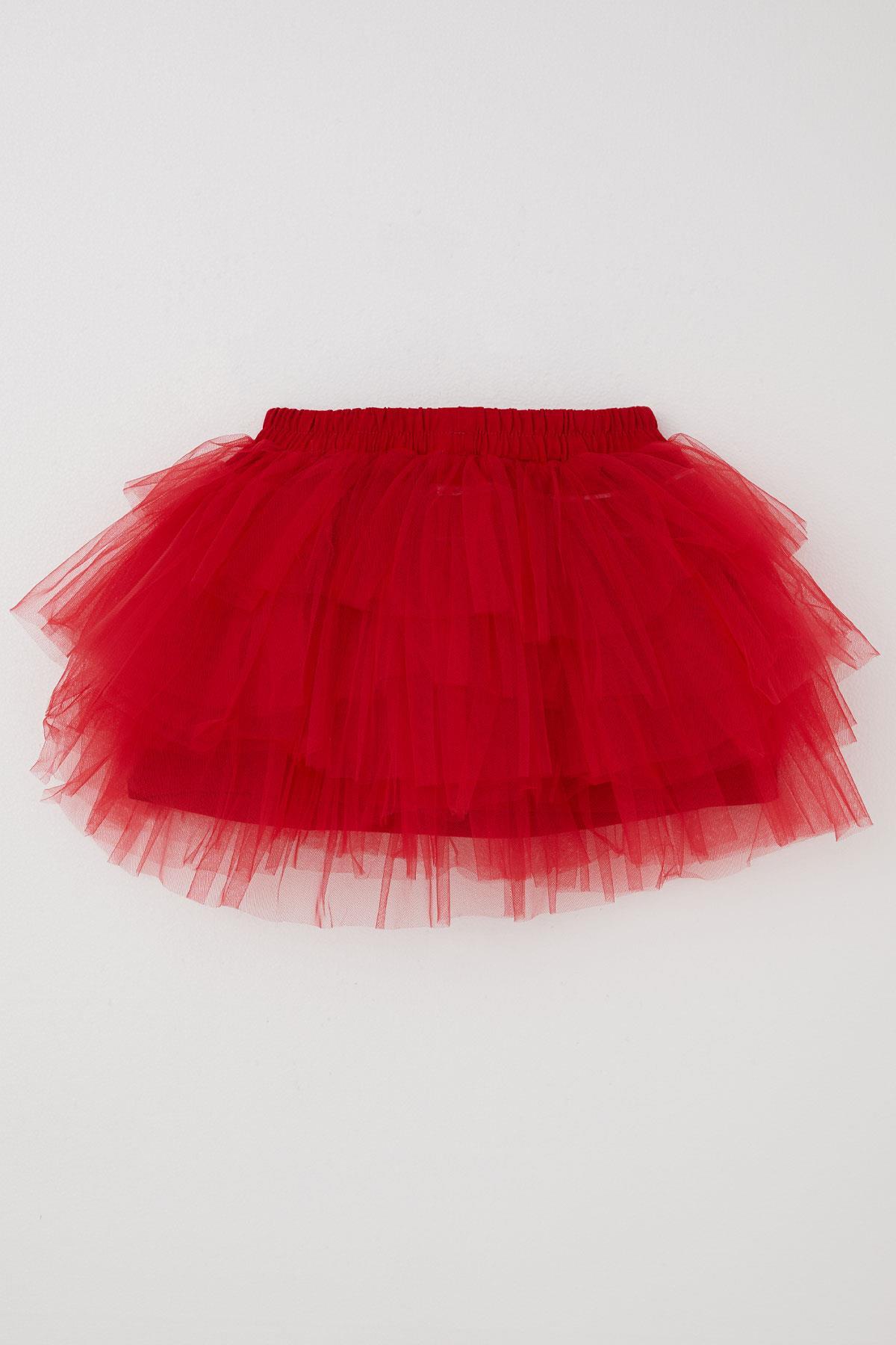 Breeze Kız Çocuk Tütü Etek Fiyonklu Kırmızı (4-8 Yaş)