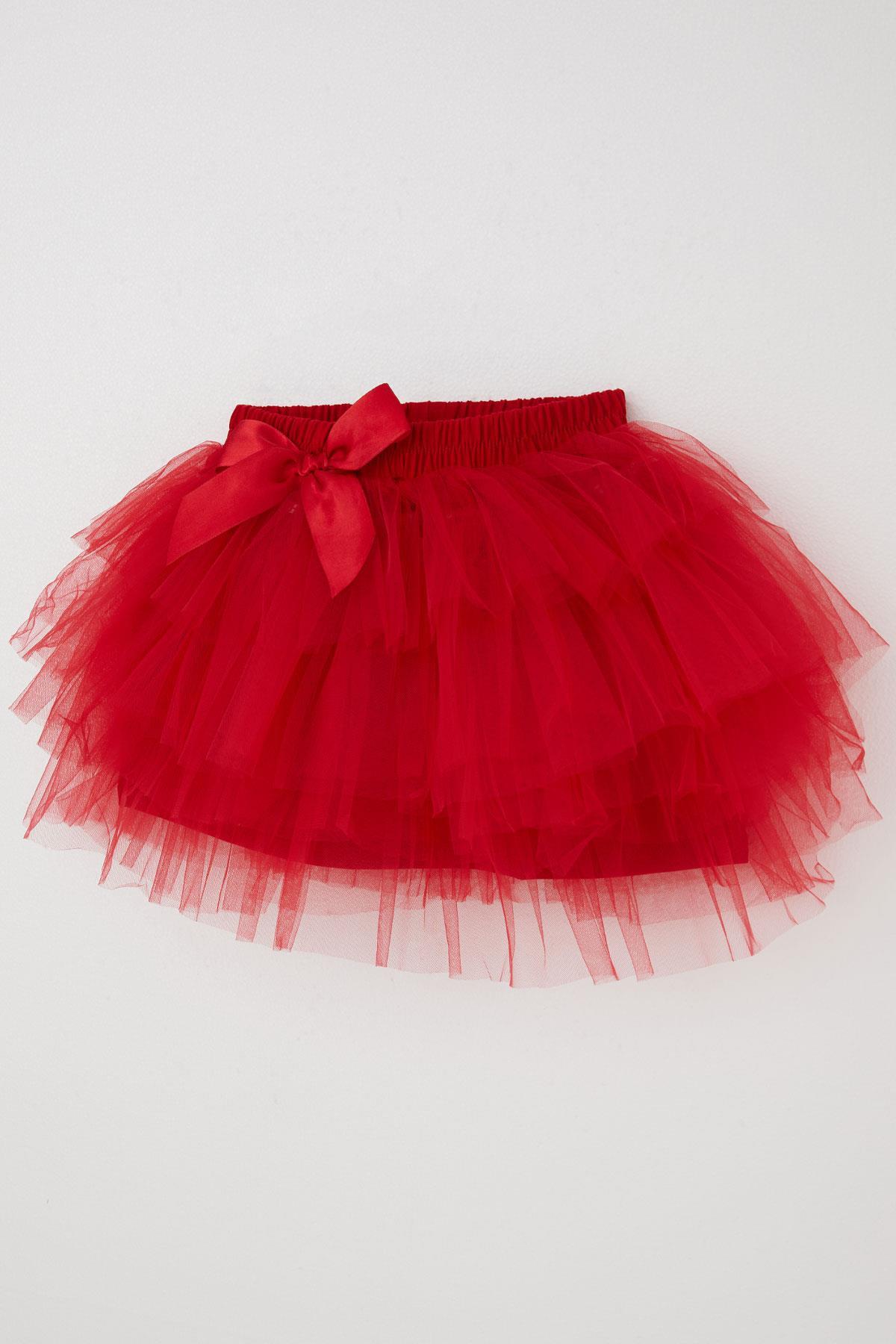 Breeze Kız Çocuk Tütü Etek Fiyonklu Kırmızı (4-8 Yaş)