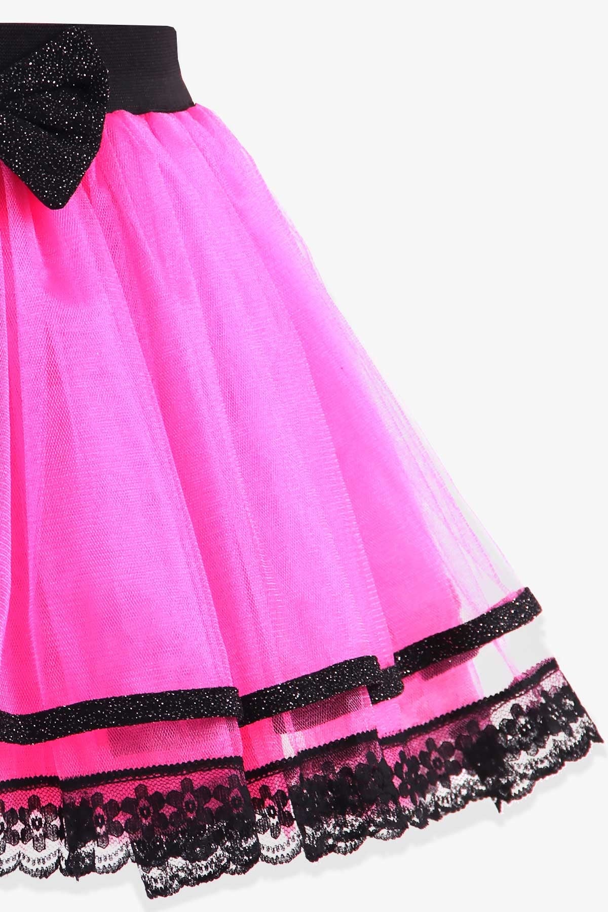 Breeze Kız Çocuk Tütü Etek Fiyonklu Neon Pembe (8-14 Yaş)