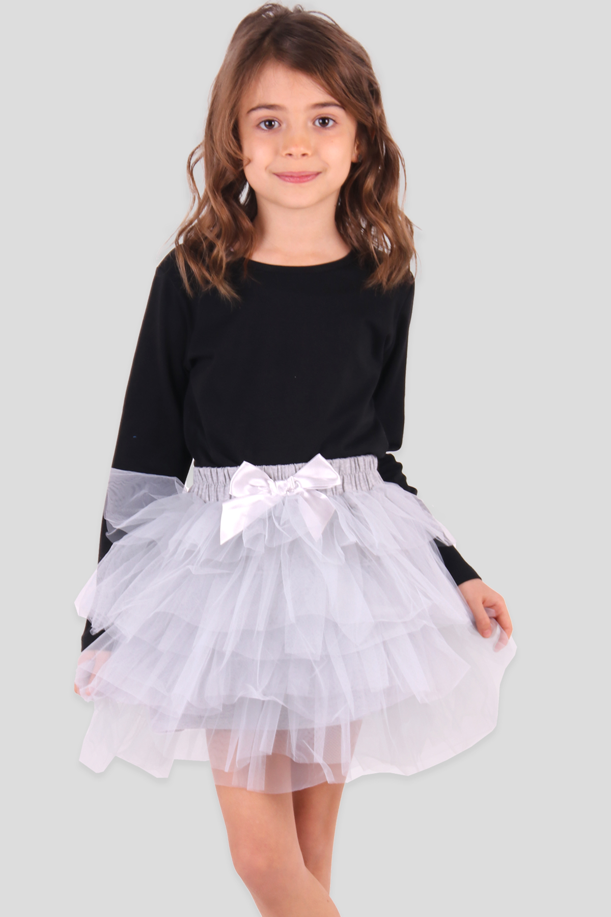 Breeze Kız Çocuk Tütü Etek Gri (8-12 Yaş)