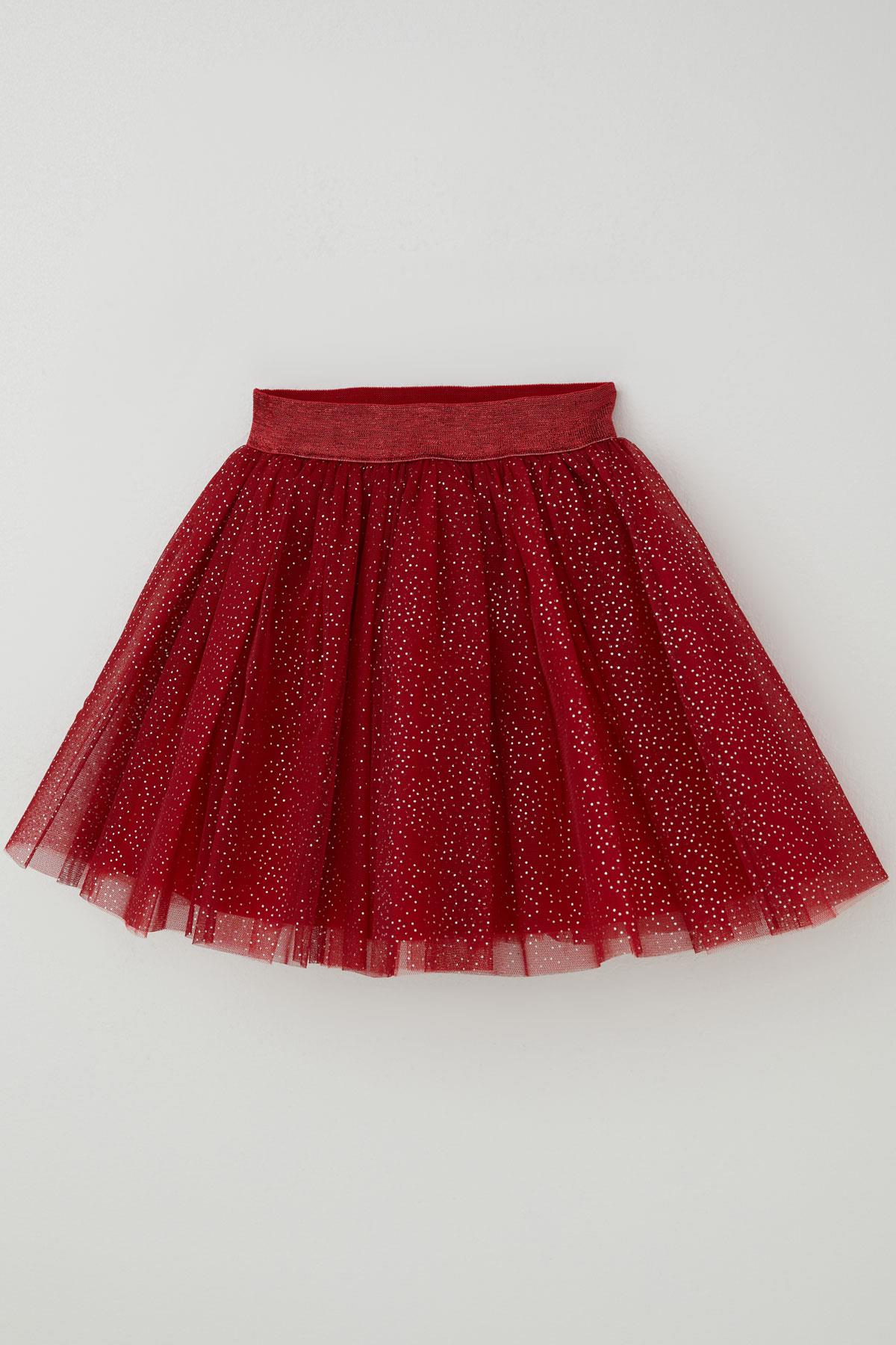 Breeze Kız Çocuk Tütü Etek Gri Sim Detaylı Kırmızı (5-10 Yaş)