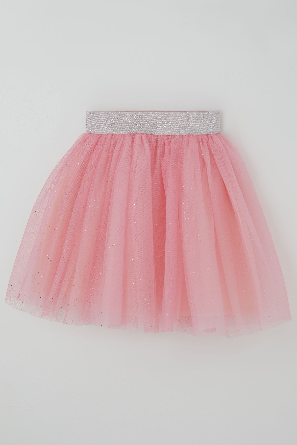 Breeze Kız Çocuk Tütü Etek Simli Bel Kısmı Lastikli Pembe (5-10 Yaş)