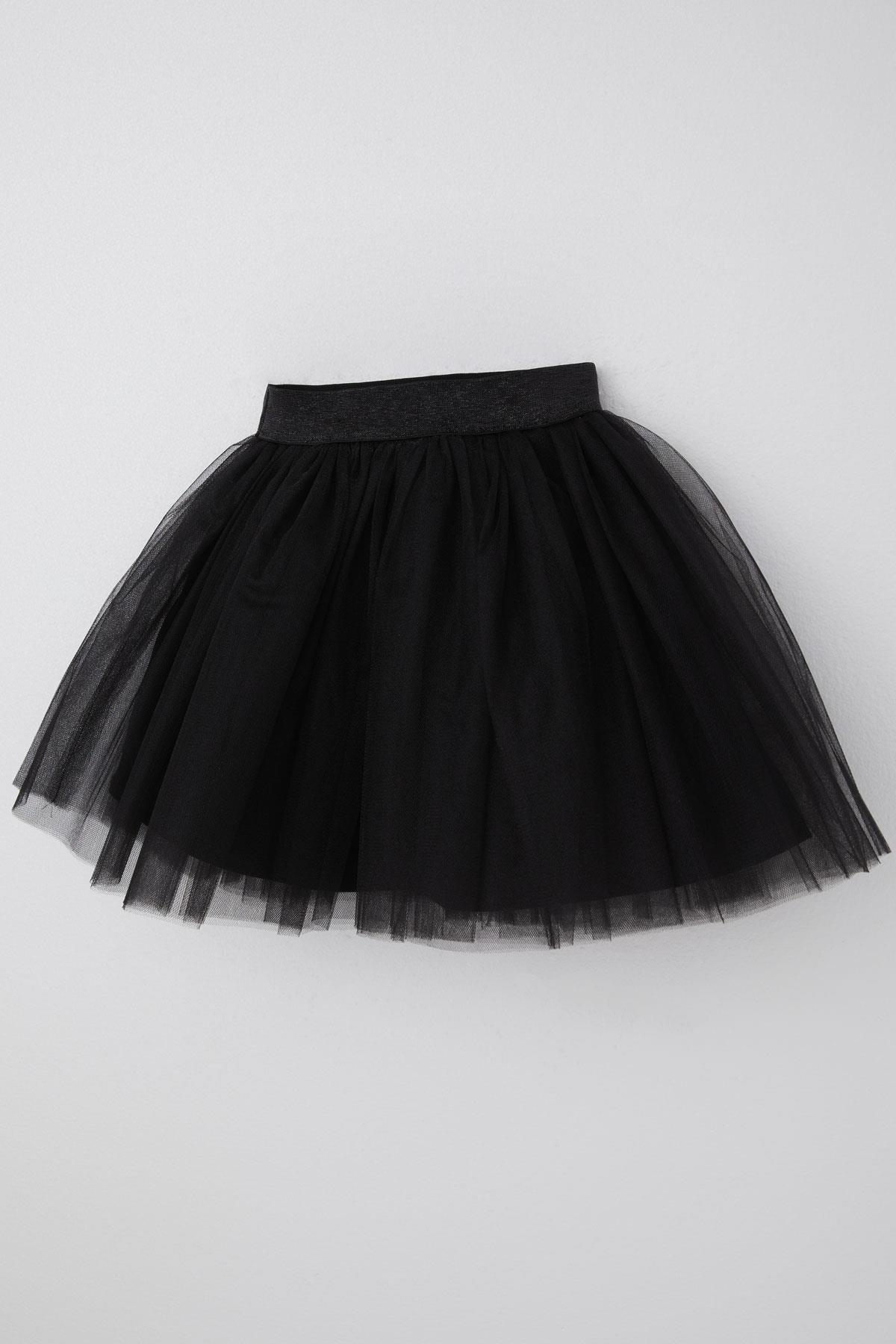 Breeze Kız Çocuk Tütü Etek Simli Beli Lastikli Siyah (5-10 Yaş)